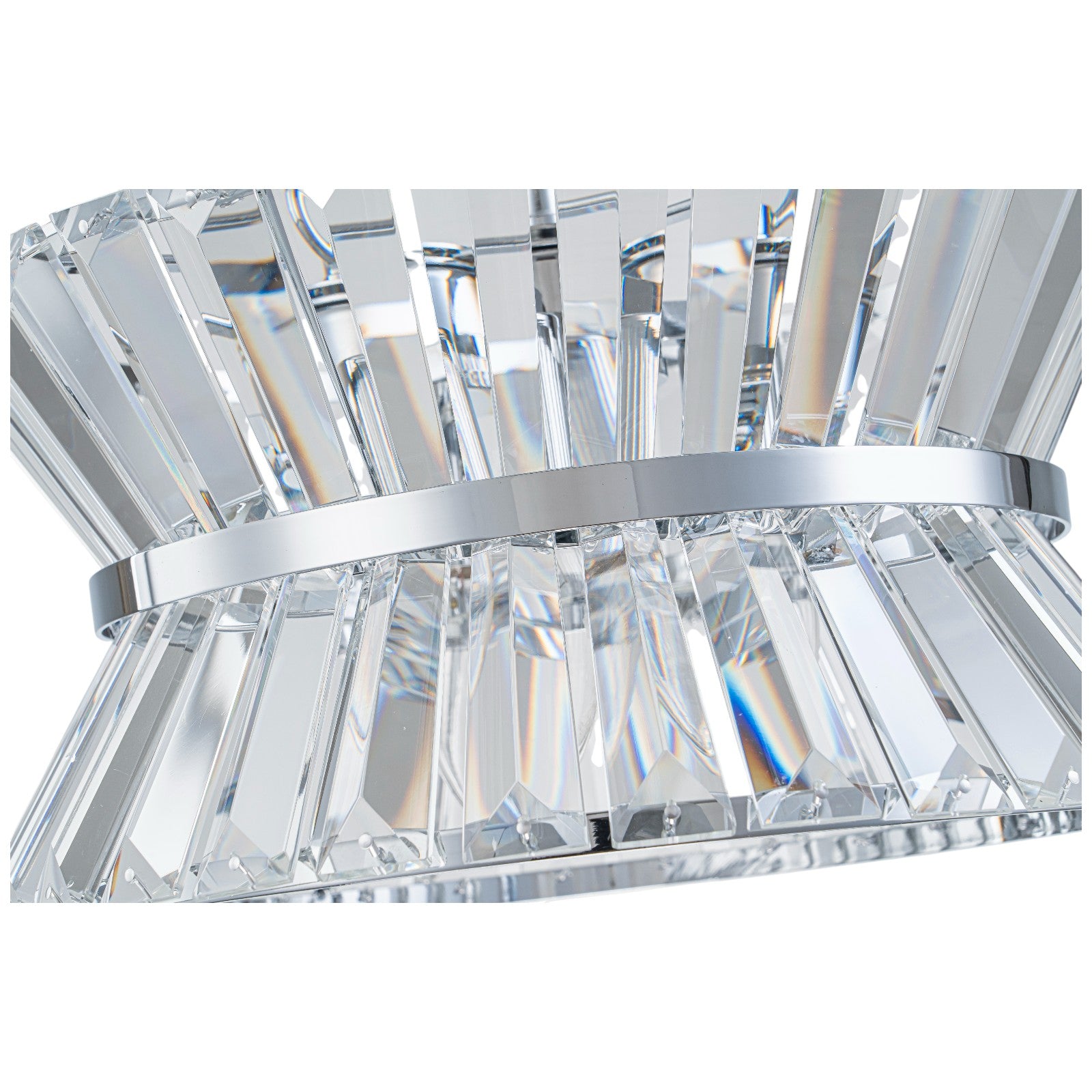 Glowlings 3-Light Luxury 13"Wide Chrome Drum Crystal Chandelier/Ceiling Light