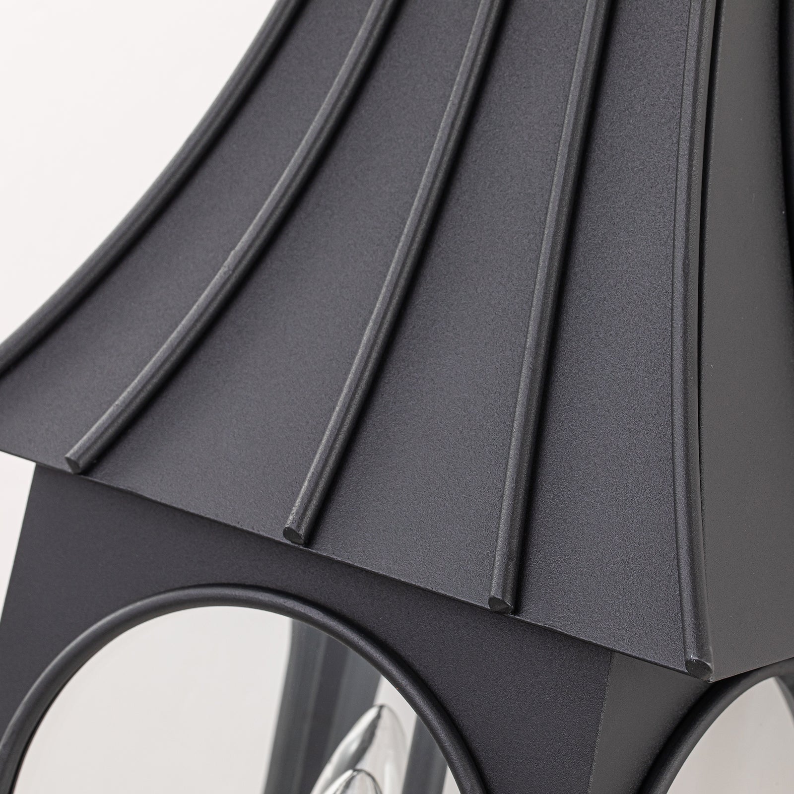 Glowlings 3-Light Modern 21"High Umbrella Black Lantern Outdoor Wall Sconce