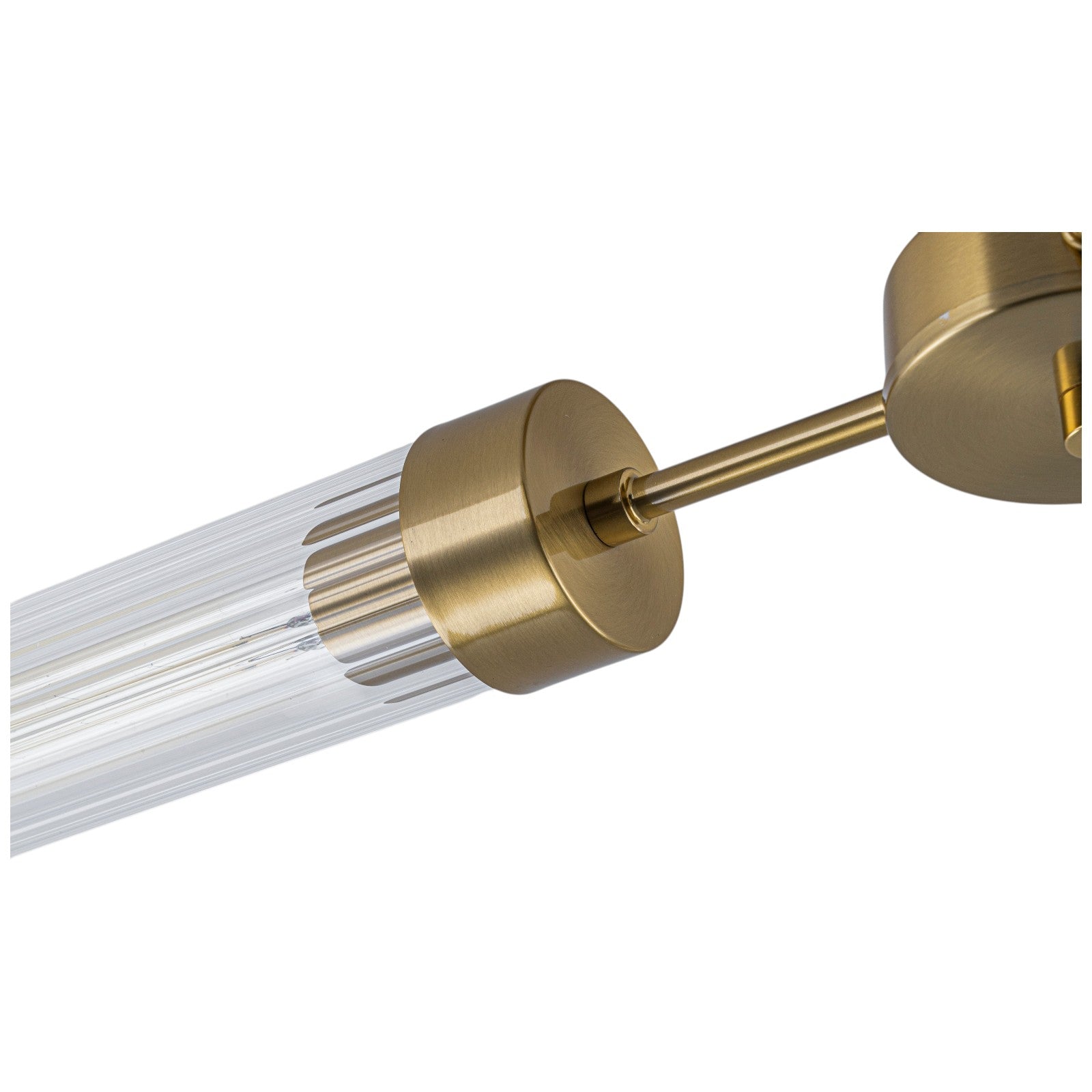 Glowlings 3-Light Modern Brass Ribbed Glass Sputnik Semi-Flush Mount Ceiling Light