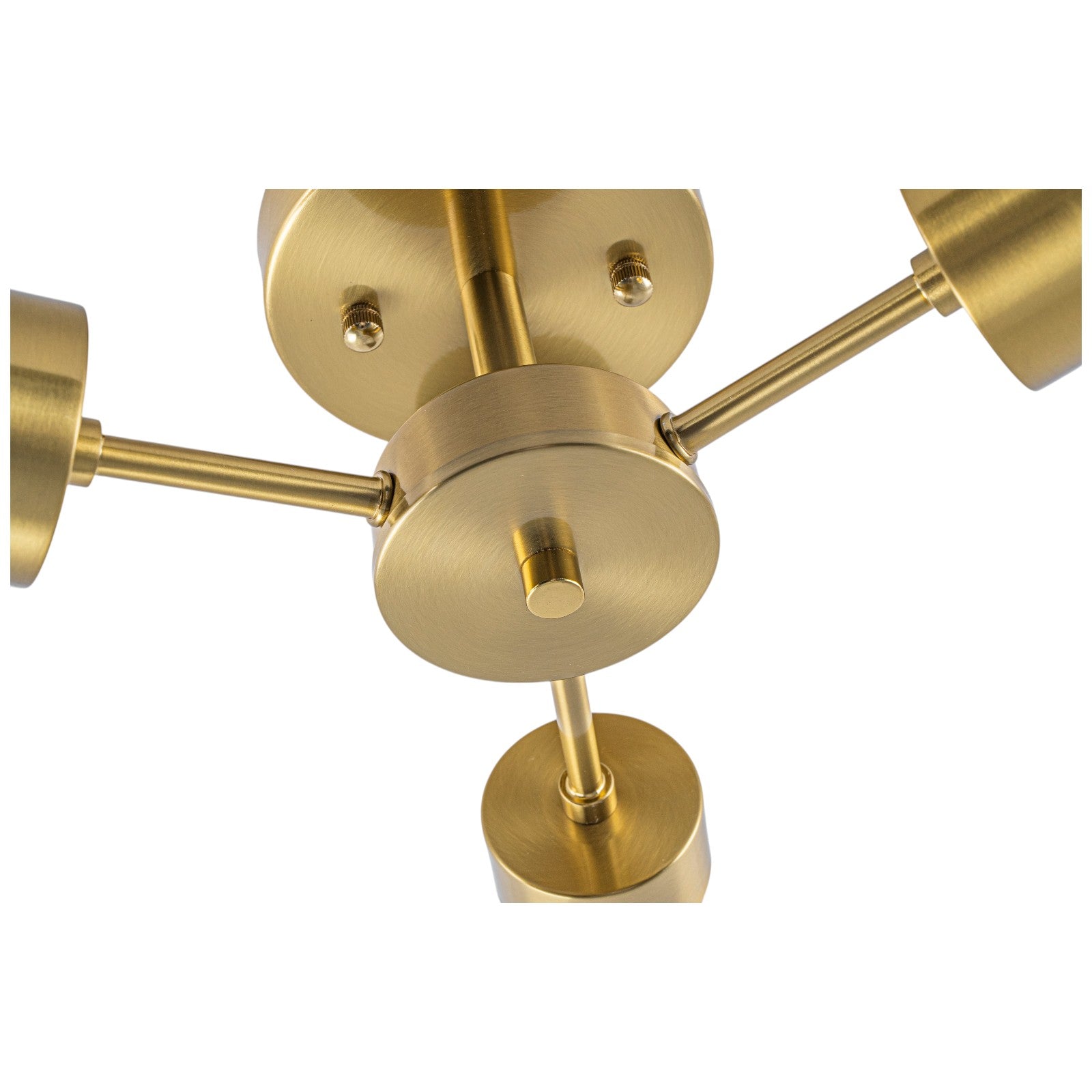 Glowlings 3-Light Modern Brass Ribbed Glass Sputnik Semi-Flush Mount Ceiling Light