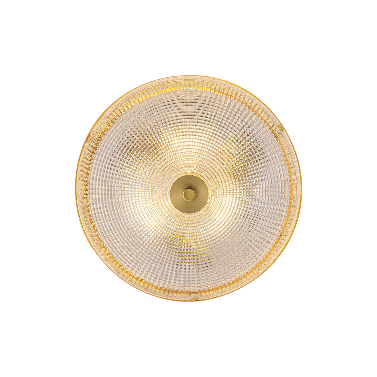 Glowlings 3-Light Modern Brushed Gold Round Prismatic Textured Glass Flush Mount Ceiling Light