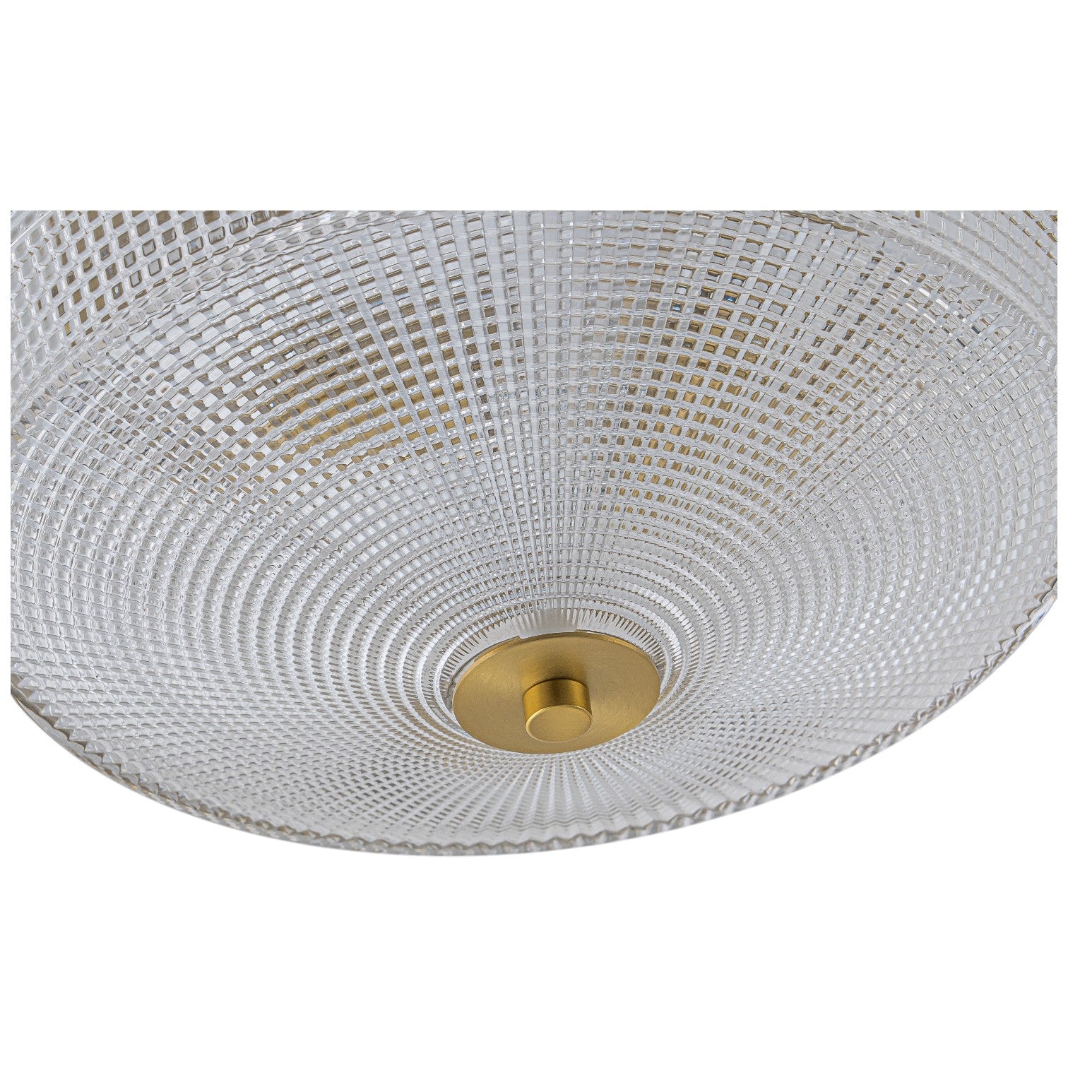 Glowlings 3-Light Modern Brushed Gold Round Prismatic Textured Glass Flush Mount Ceiling Light