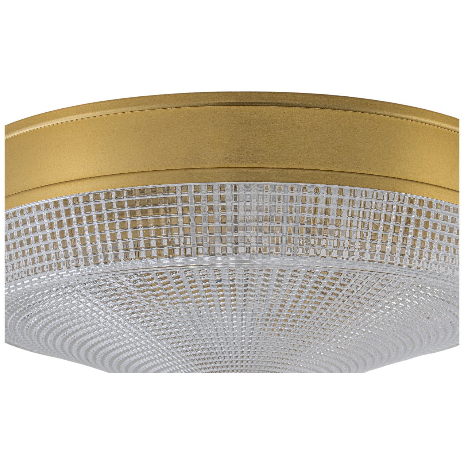 Glowlings 3-Light Modern Brushed Gold Round Prismatic Textured Glass Flush Mount Ceiling Light