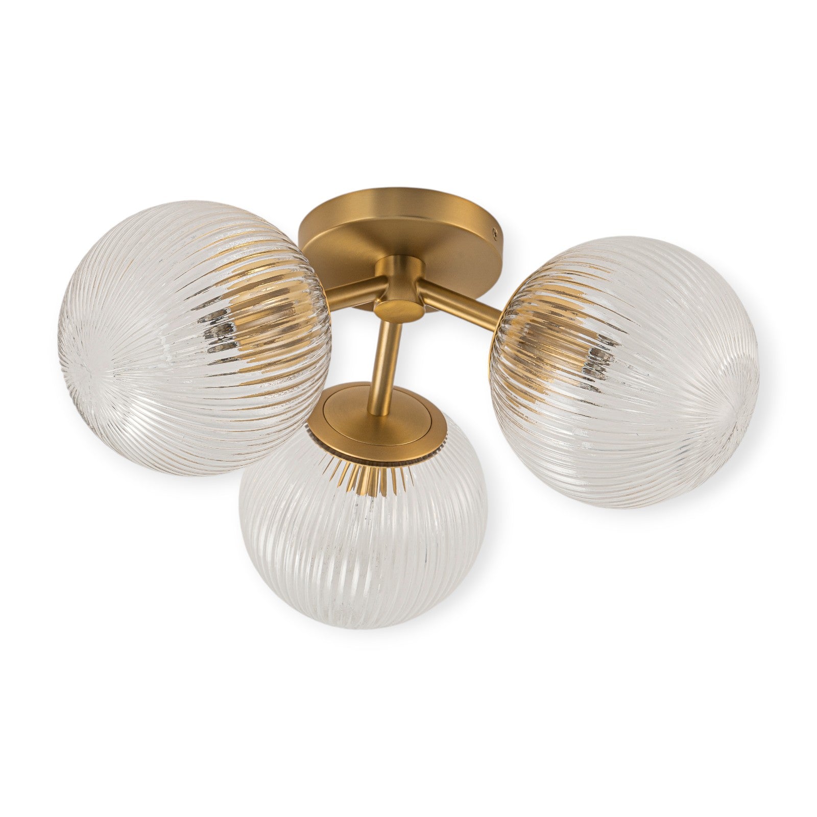 Glowlings 3-Light Modern 18"Wide Globe Glass Sputnik Semi-Flush Mount Ceiling Light