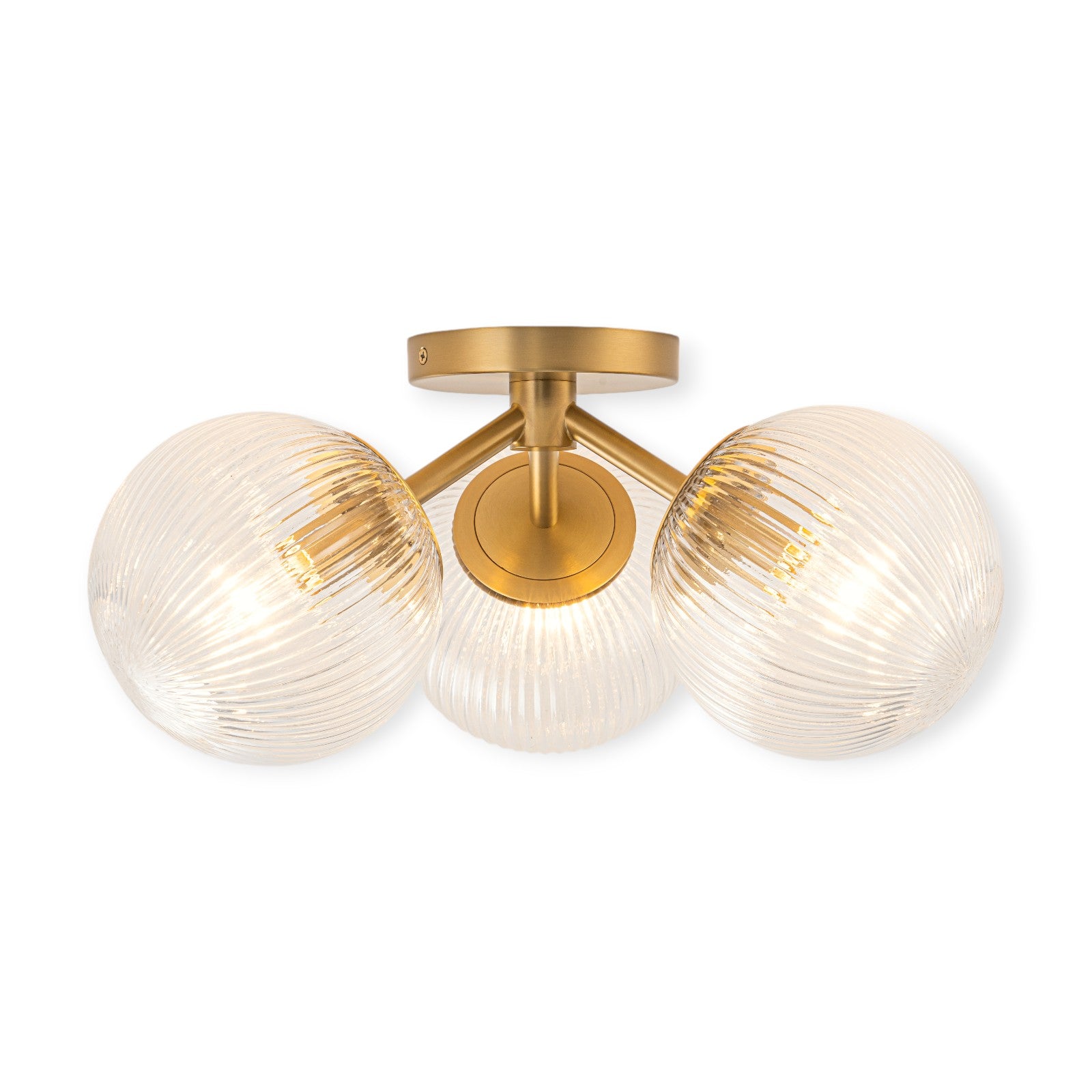 Glowlings 3-Light Modern 18"Wide Globe Glass Sputnik Semi-Flush Mount Ceiling Light