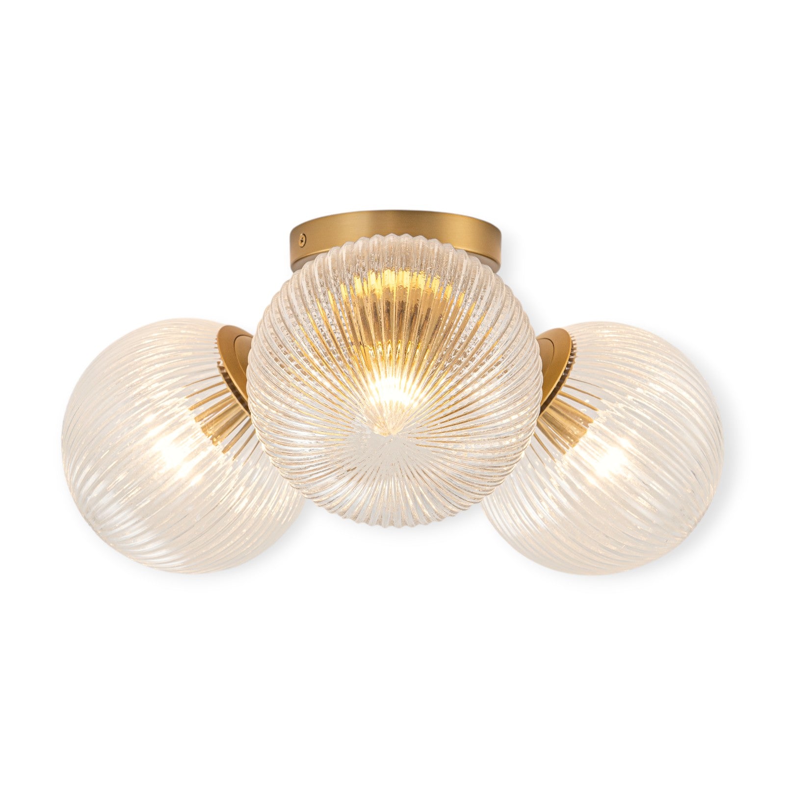 Glowlings 3-Light Modern 18"Wide Globe Glass Sputnik Semi-Flush Mount Ceiling Light