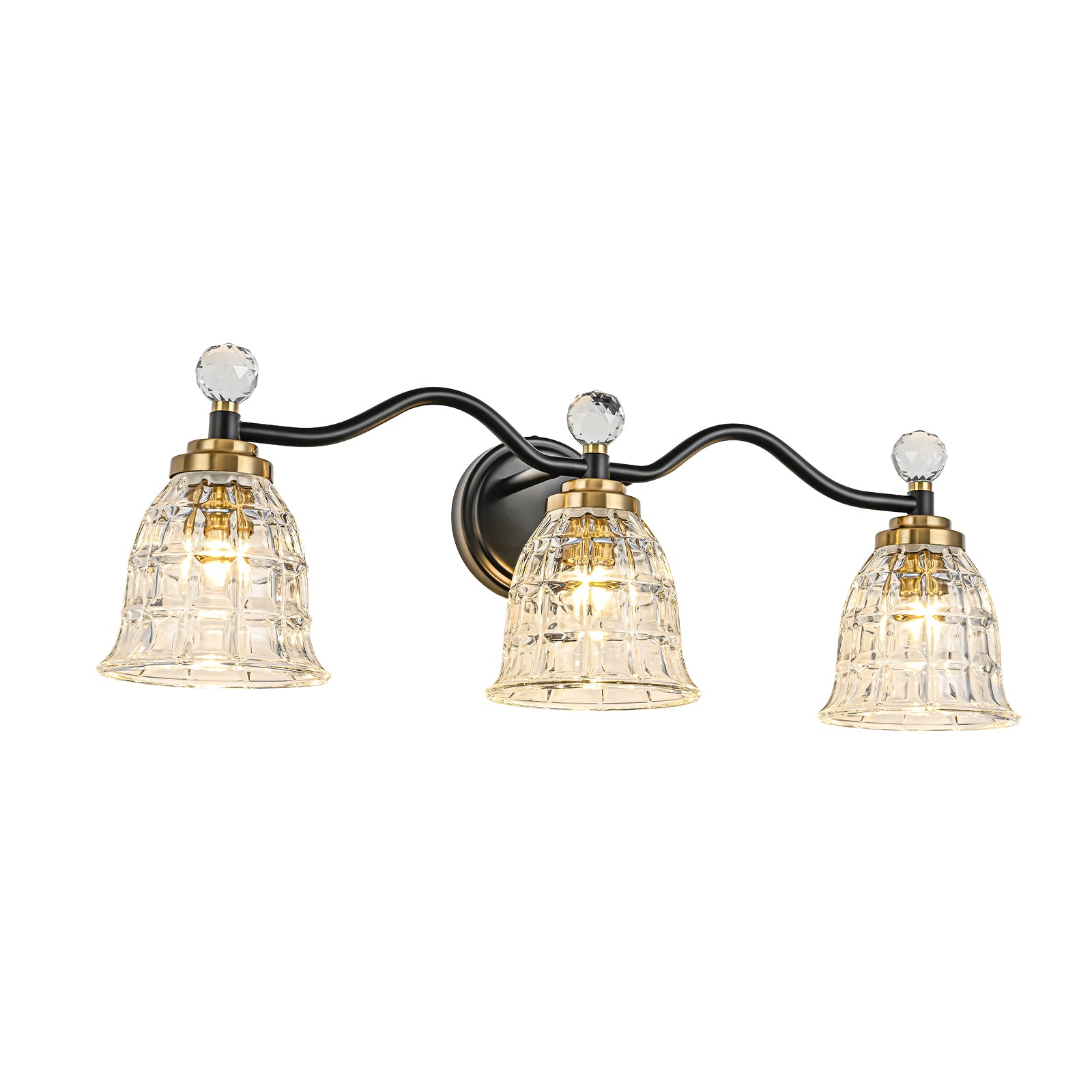 Glowlings 2/3/4/5-Light Modern Crystal Flower Shades Bathroom Vanity Light Over Mirror