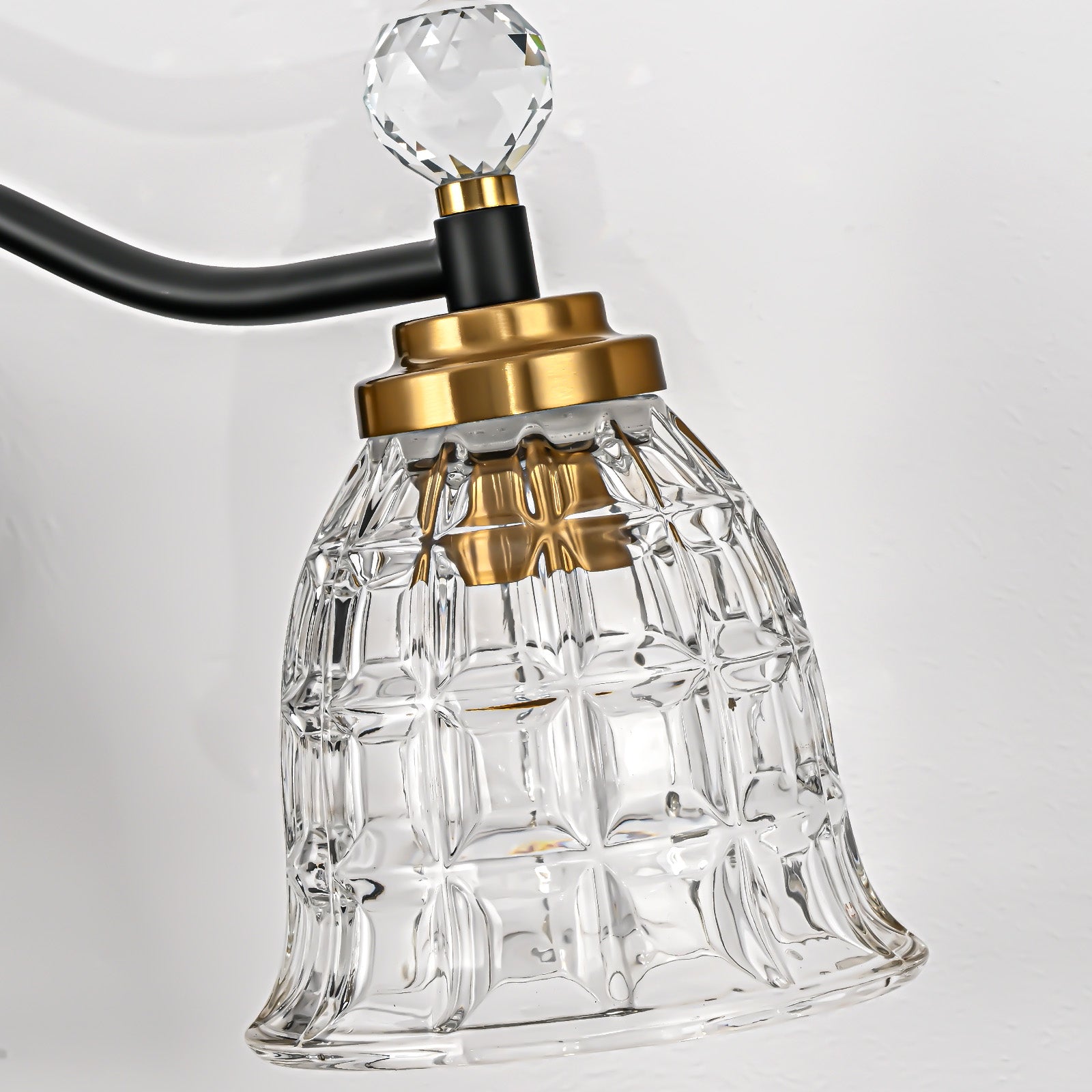 Glowlings 2/3/4/5-Light Modern Crystal Flower Shades Bathroom Vanity Light Over Mirror