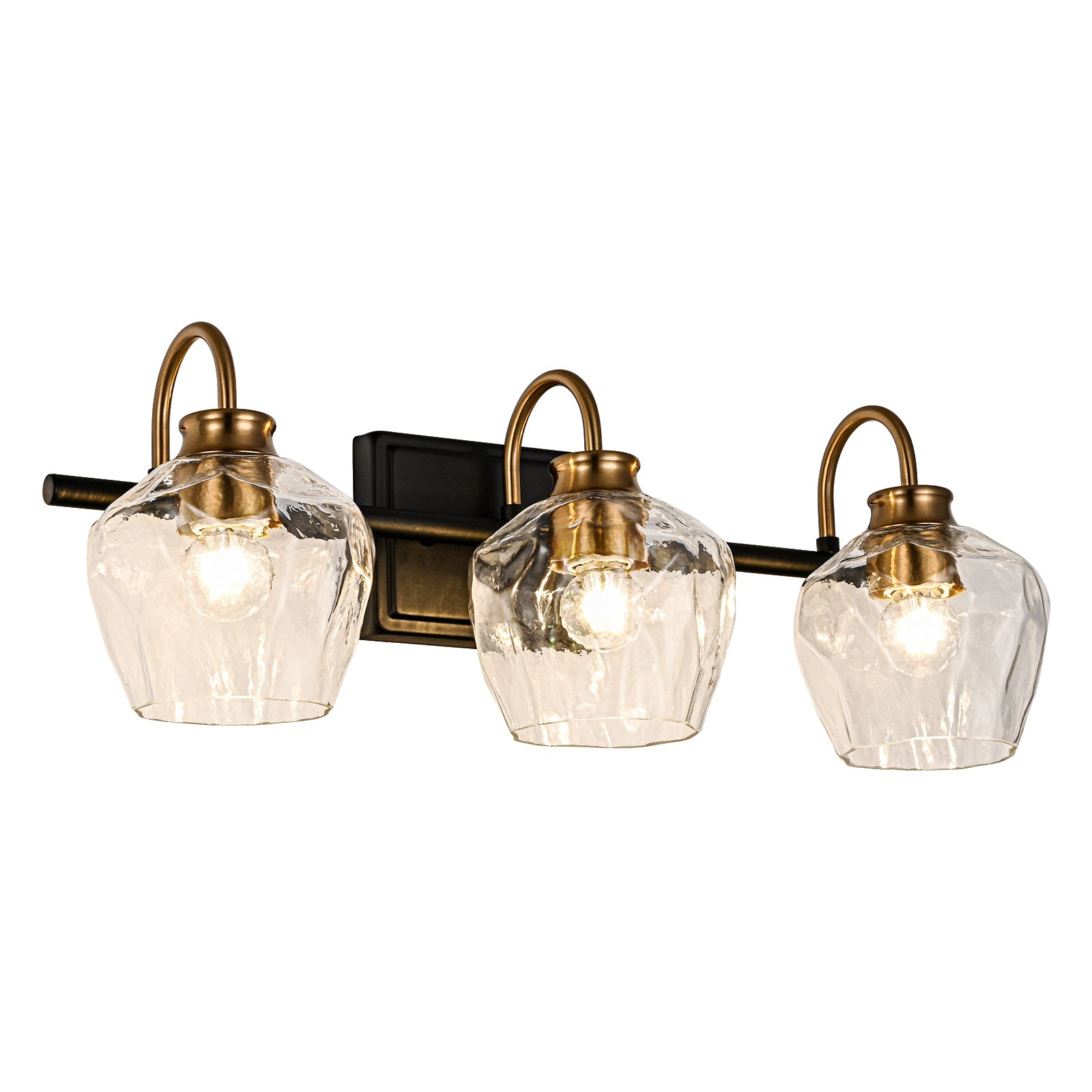 Glowlings 3/4-Light Modern Diamond-pattern Textured Glass Dimmable Bathroom Vanity Light