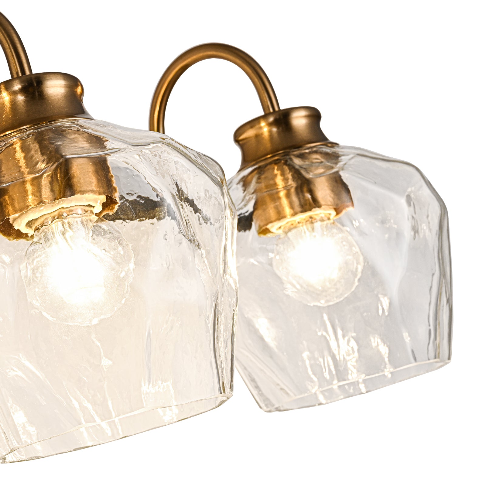 Glowlings 3/4-Light Modern Diamond-pattern Textured Glass Dimmable Bathroom Vanity Light