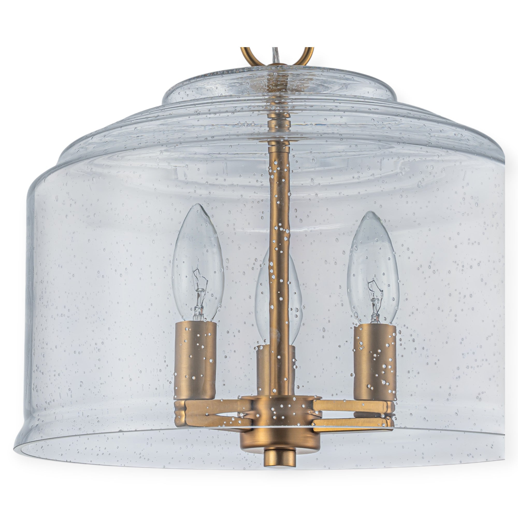 Glowlings 3-Light Modern 13"Wide Dome Clear Seeded Glass Pendant Light