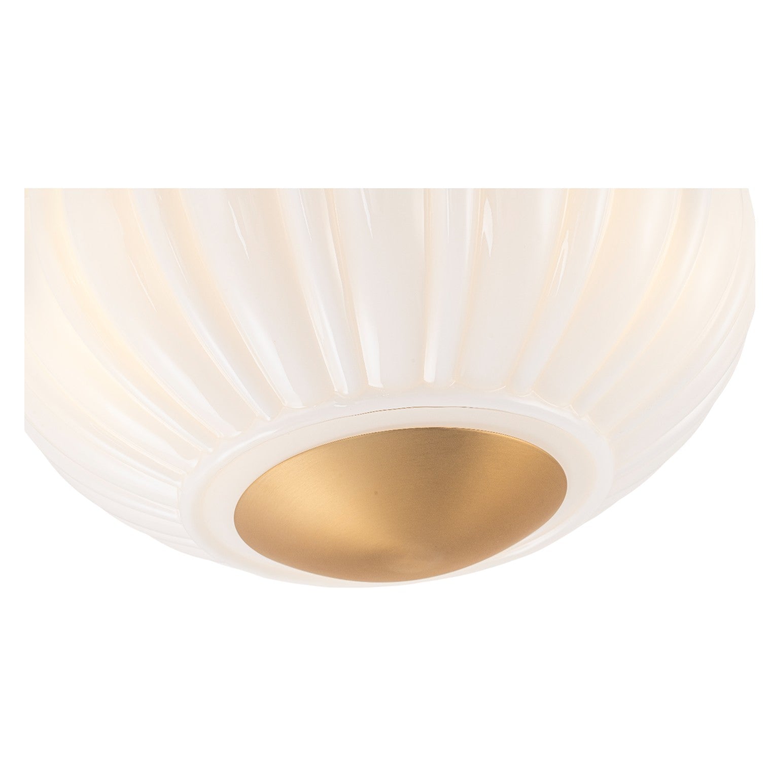 Glowlings 3-Light Modern 15"Wide Brass Flower Shape Opal Glass Semi-Flush Mount Ceiling Light