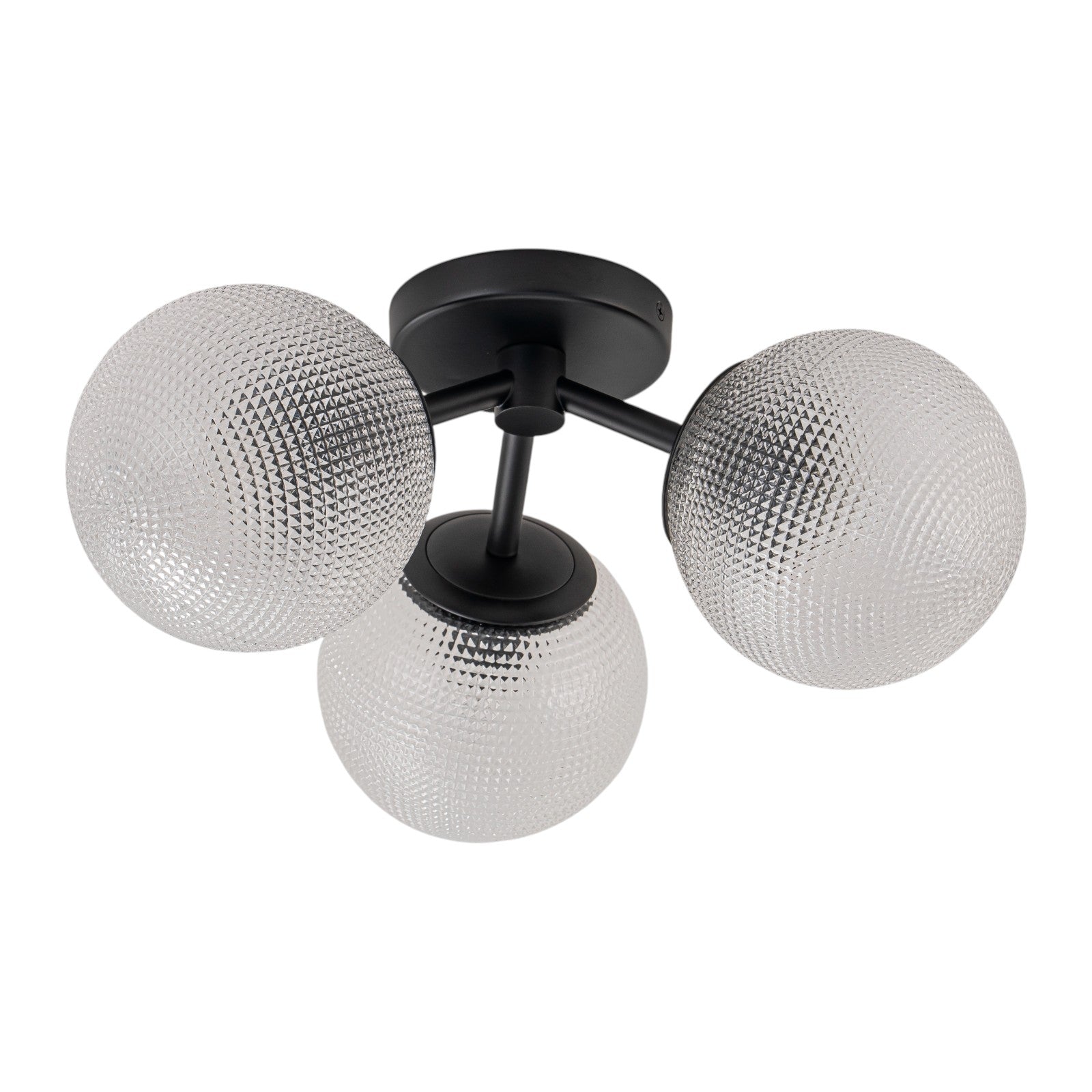 Glowlings 3-Light Modern 18"Wide Globe Glass Sputnik Semi-Flush Mount Ceiling Light