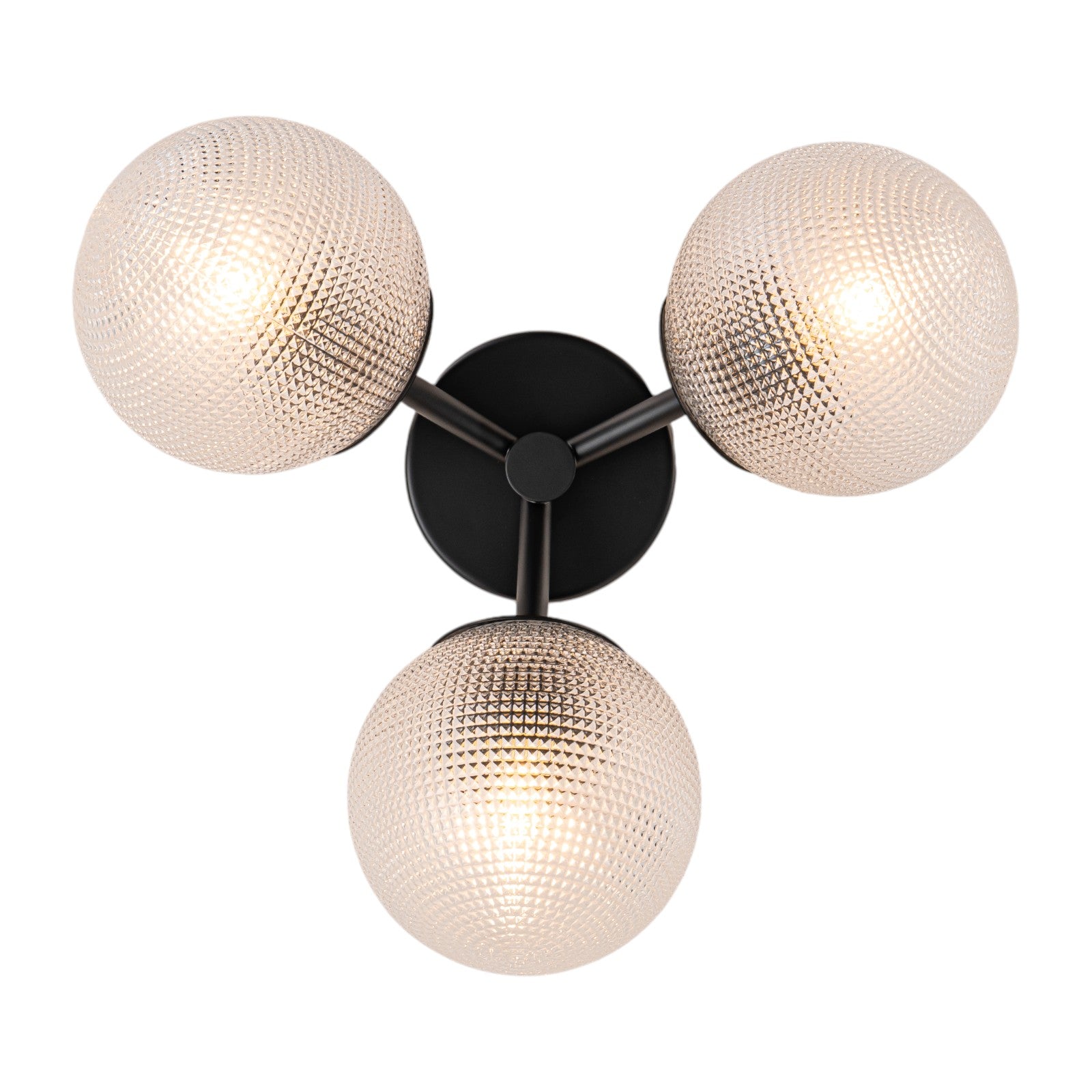 Glowlings 3-Light Modern 18"Wide Globe Glass Sputnik Semi-Flush Mount Ceiling Light