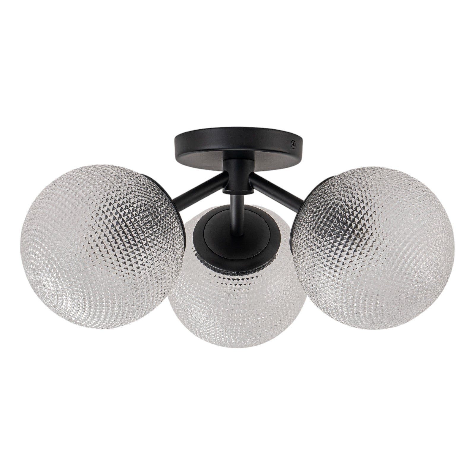 Glowlings 3-Light Modern 18"Wide Globe Glass Sputnik Semi-Flush Mount Ceiling Light