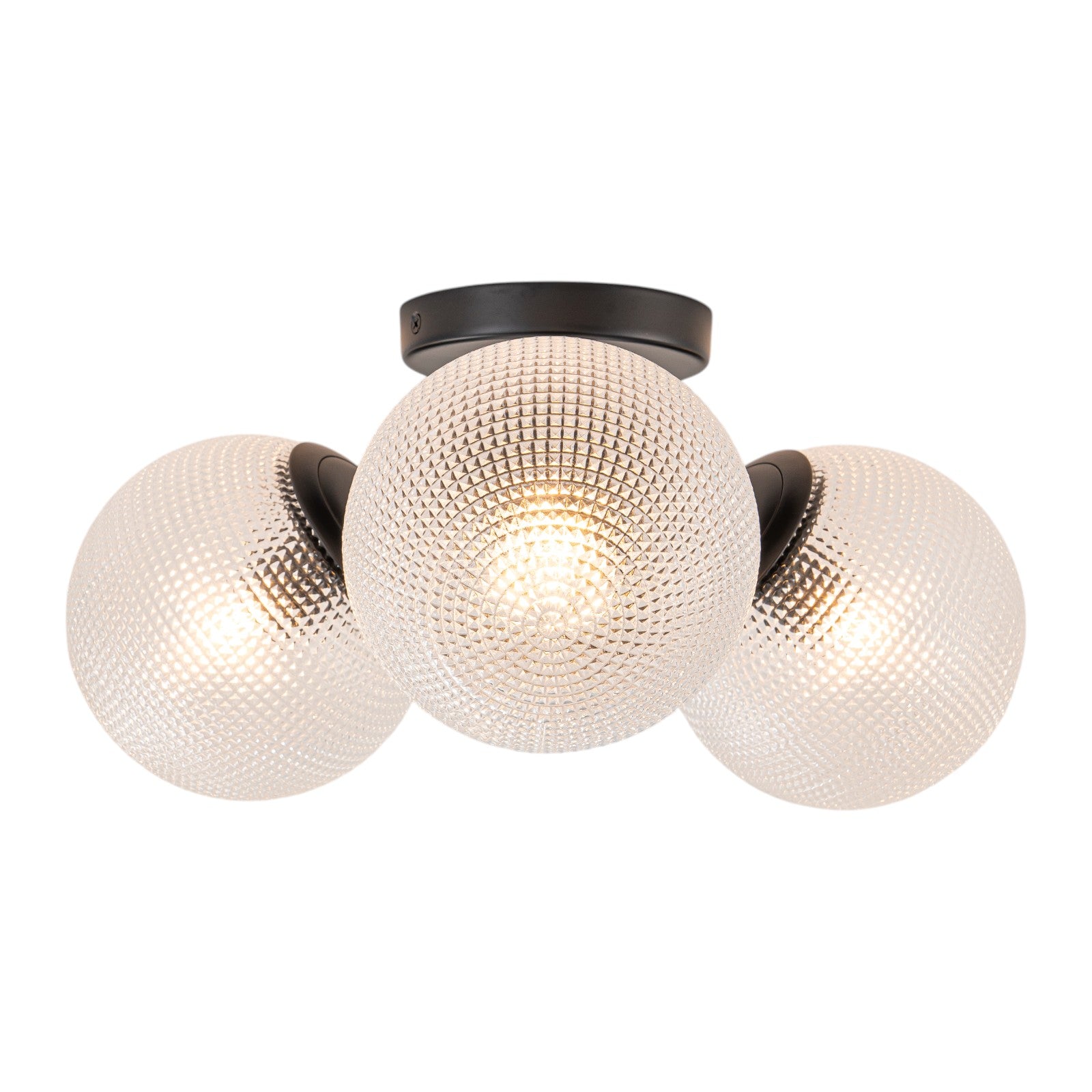 Glowlings 3-Light Modern 18"Wide Globe Glass Sputnik Semi-Flush Mount Ceiling Light