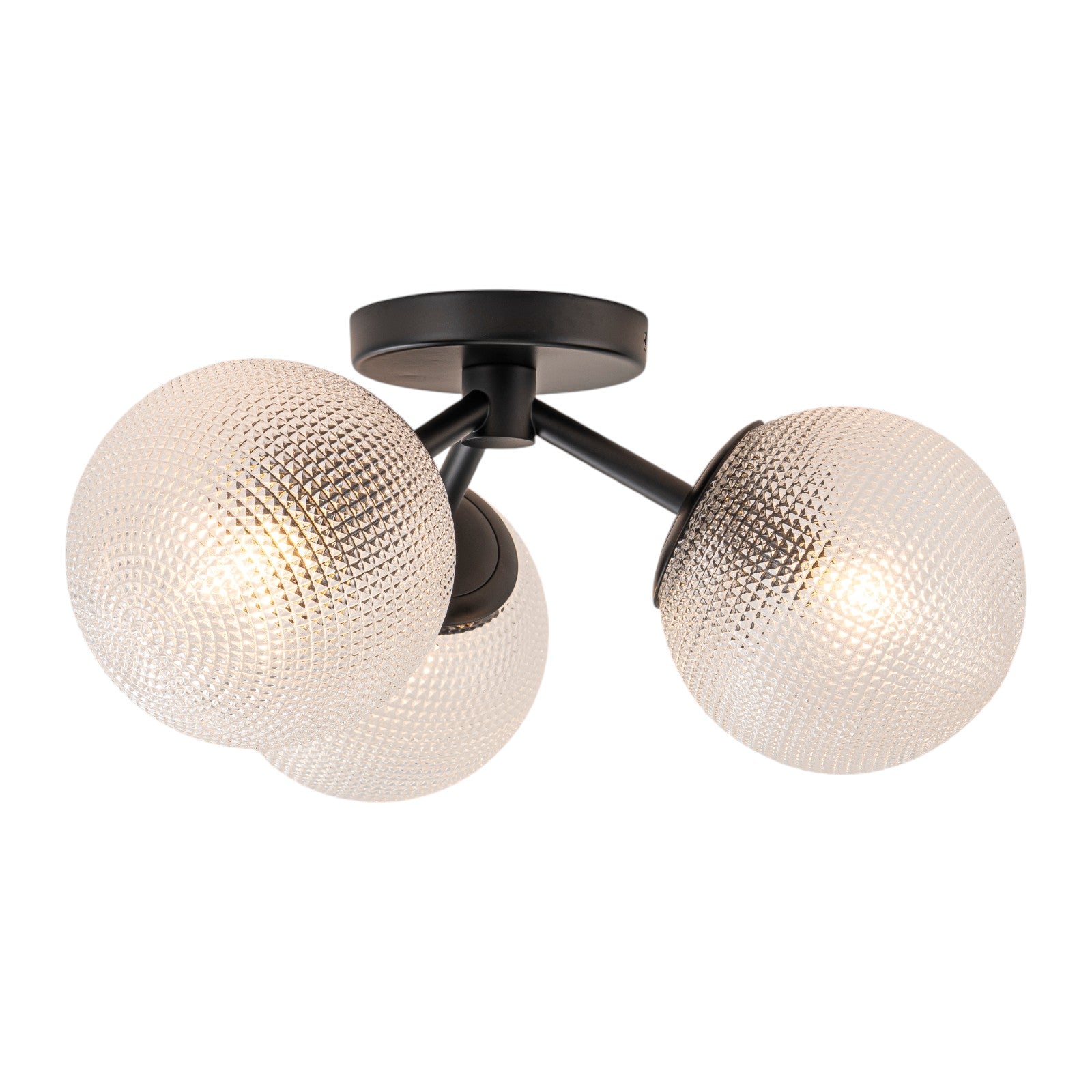 Glowlings 3-Light Modern 18"Wide Globe Glass Sputnik Semi-Flush Mount Ceiling Light