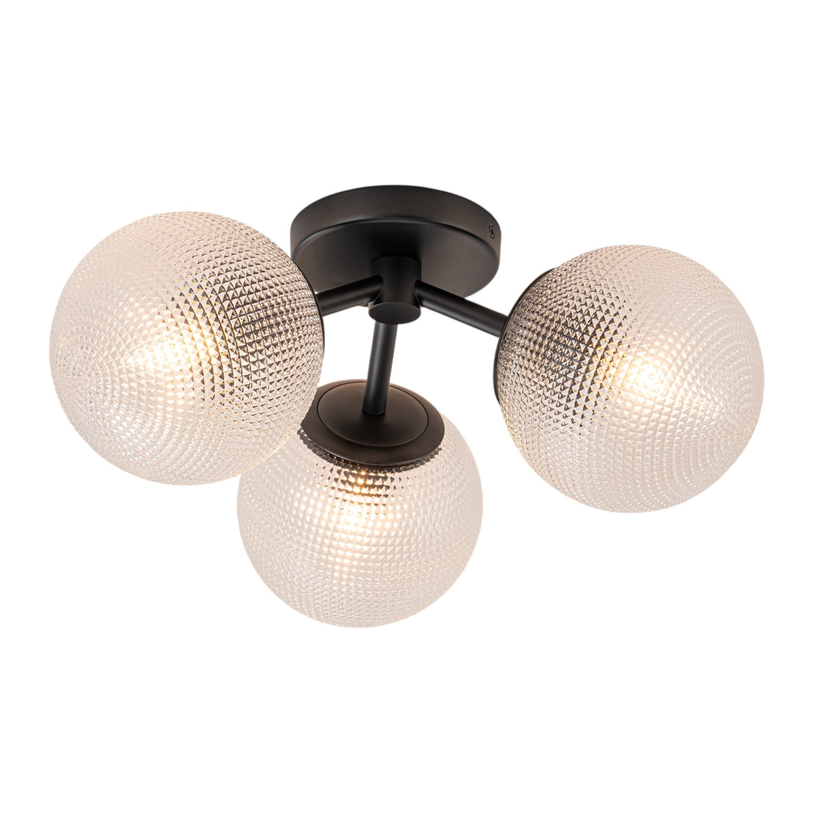 Glowlings 3-Light Modern 18"Wide Globe Glass Sputnik Semi-Flush Mount Ceiling Light
