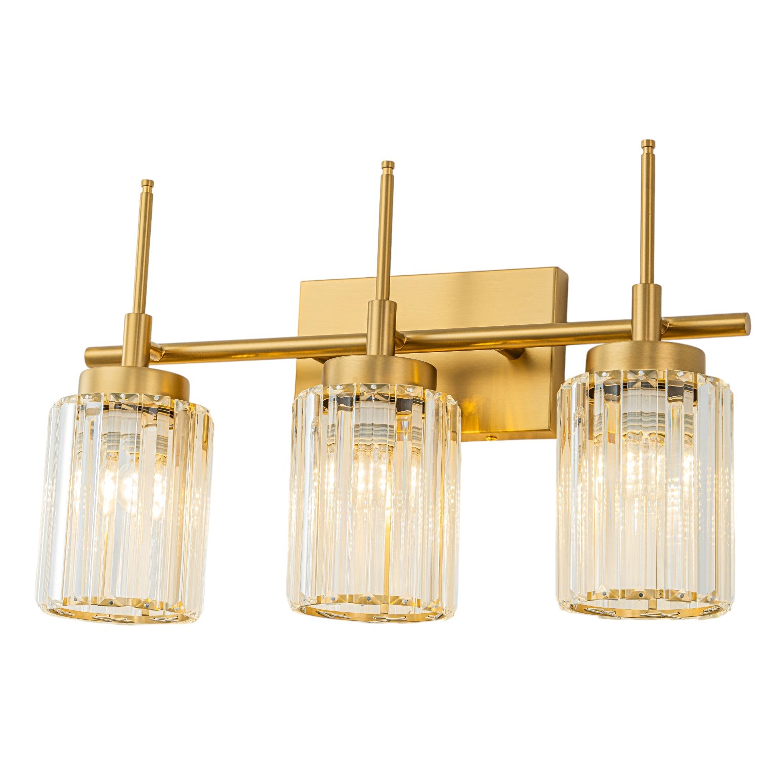 Glowlings 1/2/3/4/5-Light Modern Black/Gold Dimmable Round Crystal Bathroom Vanity Light