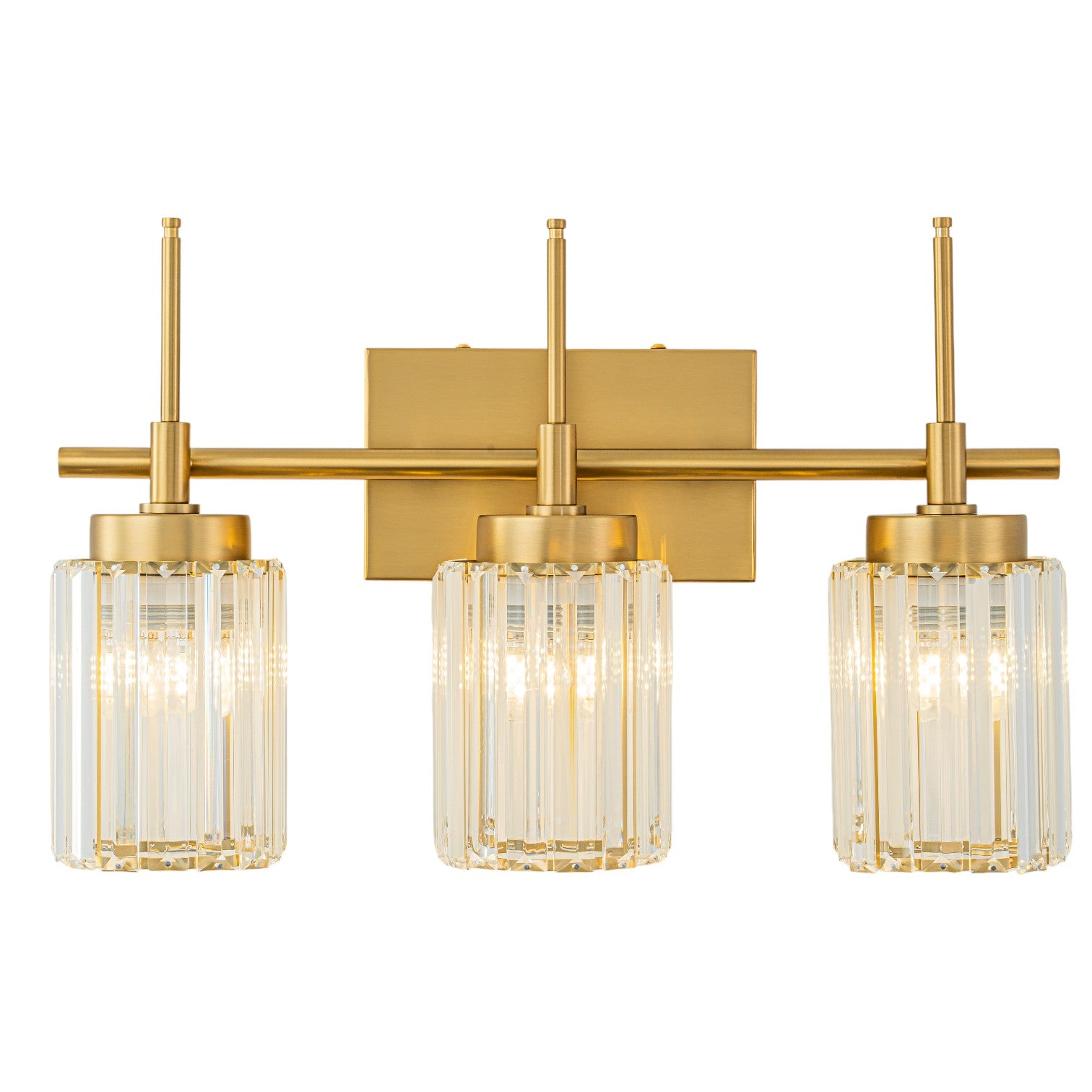 Glowlings 1/2/3/4/5-Light Modern Black/Gold Dimmable Round Crystal Bathroom Vanity Light