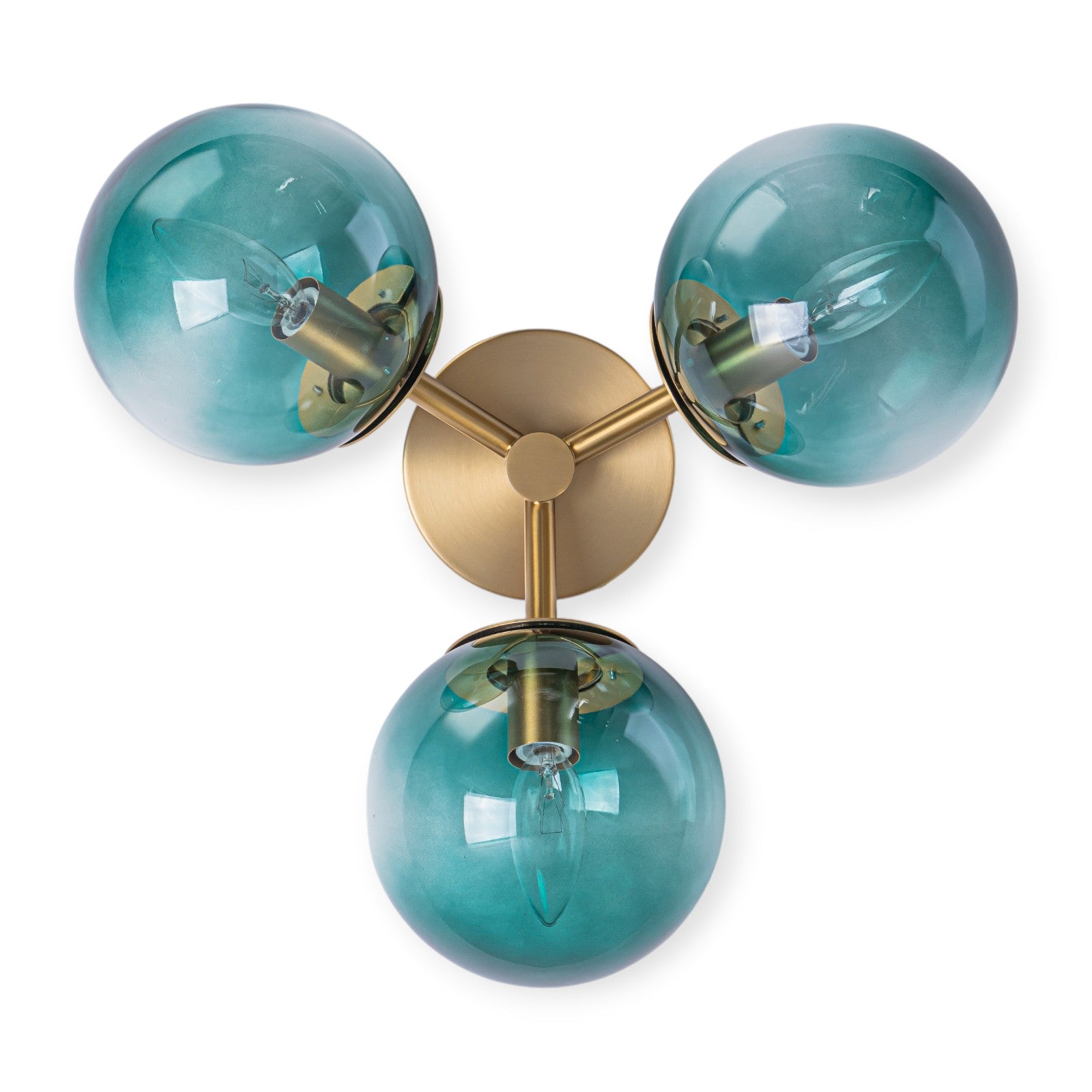 Glowlings 3-Light Modern 18"Wide Globe Glass Sputnik Semi-Flush Mount Ceiling Light