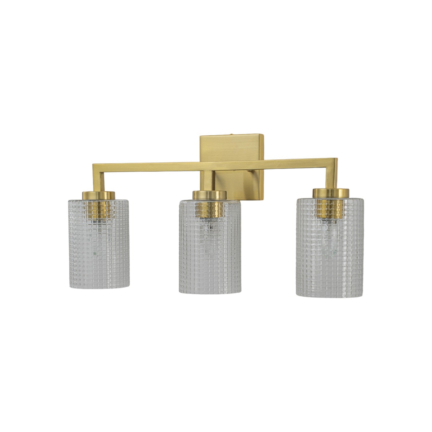 Glowlings 3/4-Light Modern Patterned Textured Glass Cylinder Bathroom Vanity Light Wall Sconce for Mirror Cabinet