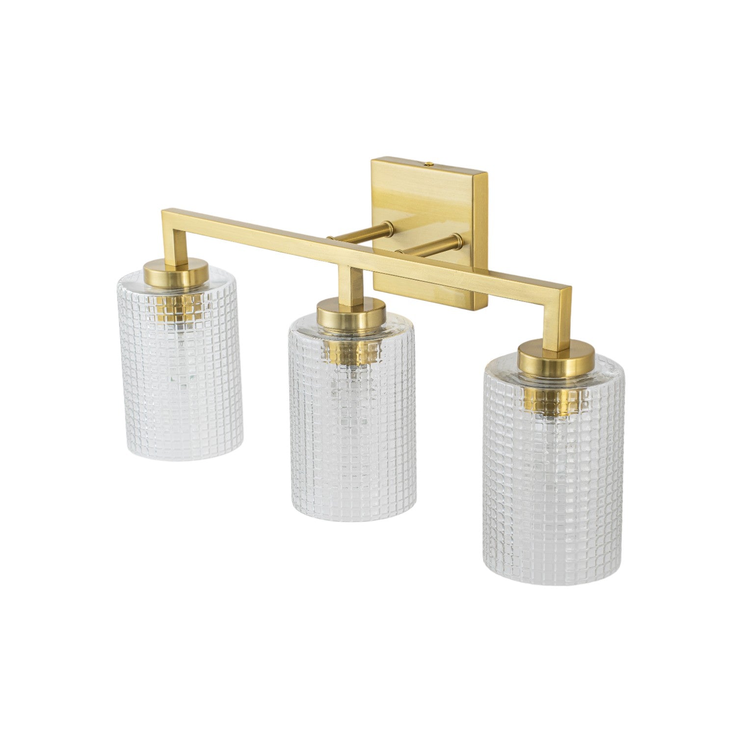 Glowlings 3/4-Light Modern Patterned Textured Glass Cylinder Bathroom Vanity Light Wall Sconce for Mirror Cabinet