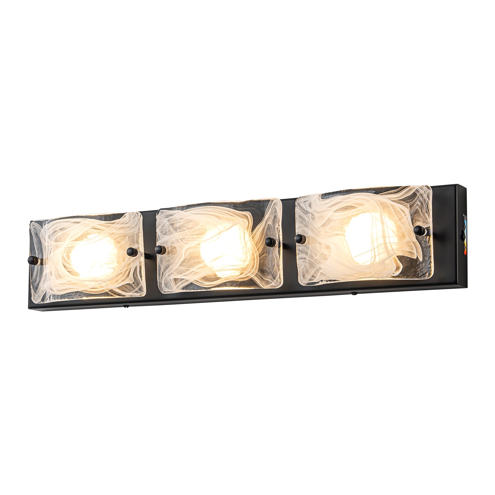 Glowlings 3/4-Light Modern LED Cloud Glass Bathroom Vanity Light Wall Sconce with DIP Dimmable