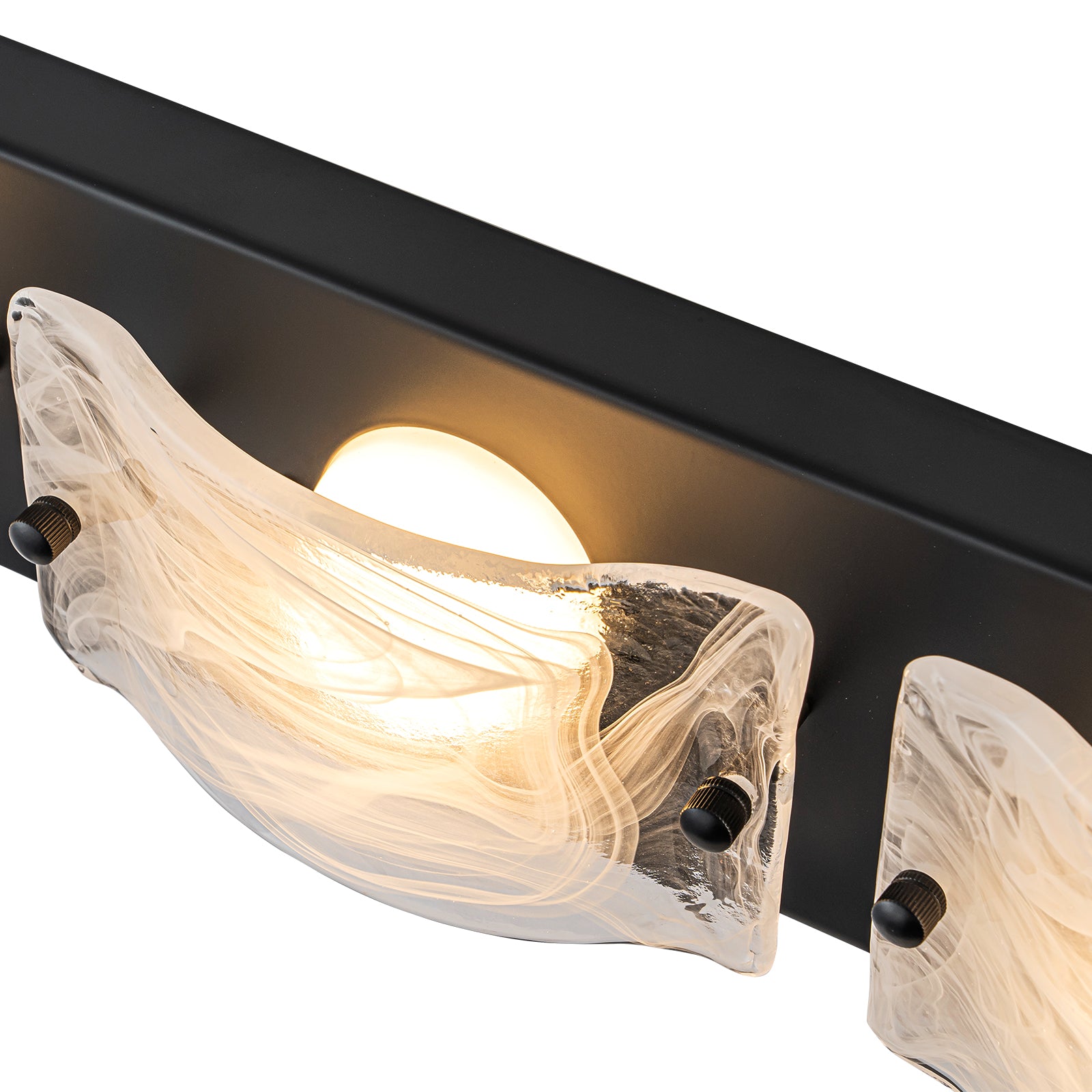 Glowlings 3/4-Light Modern LED Cloud Glass Bathroom Vanity Light Wall Sconce with DIP Dimmable