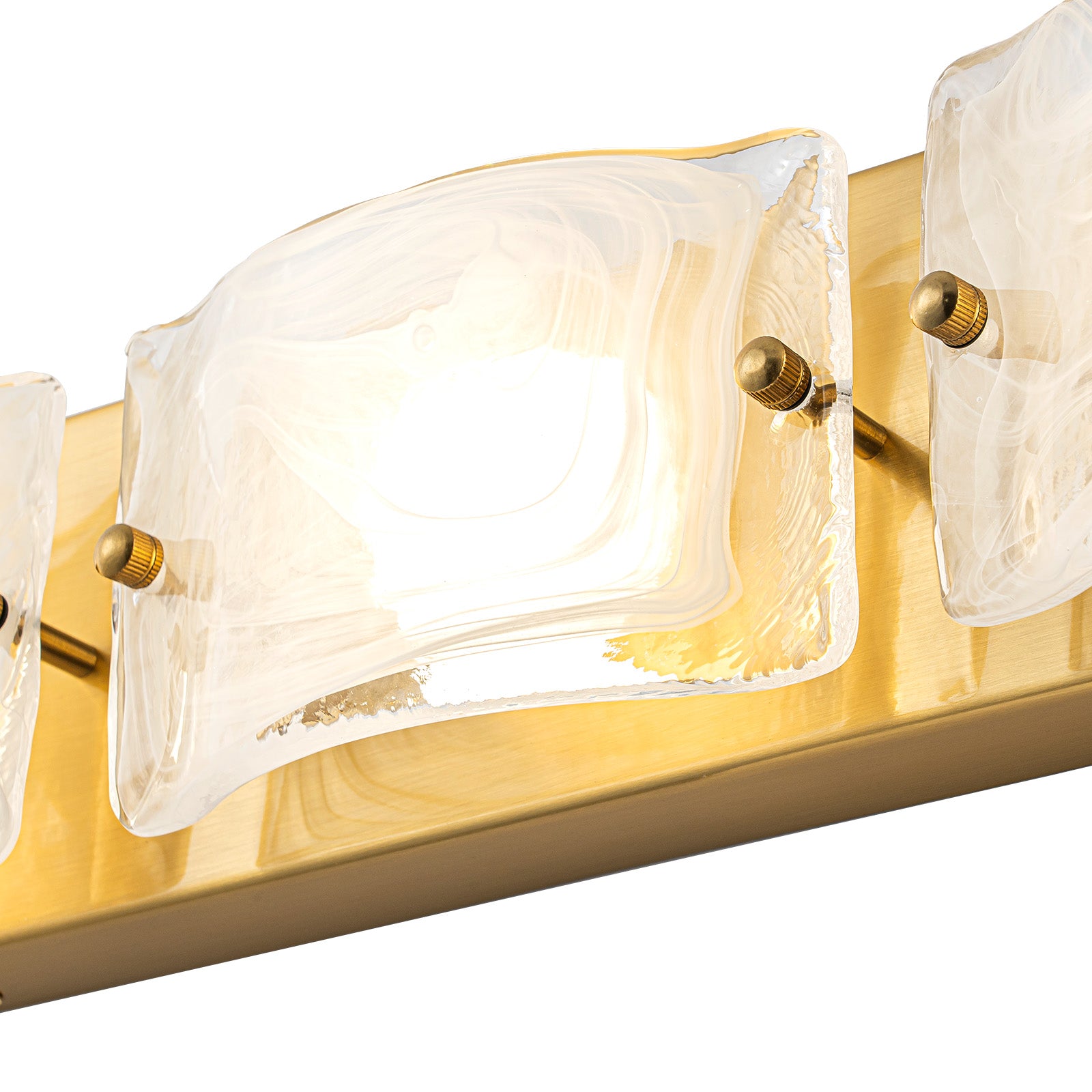 Glowlings 3/4-Light Modern LED Cloud Glass Bathroom Vanity Light Wall Sconce with DIP Dimmable