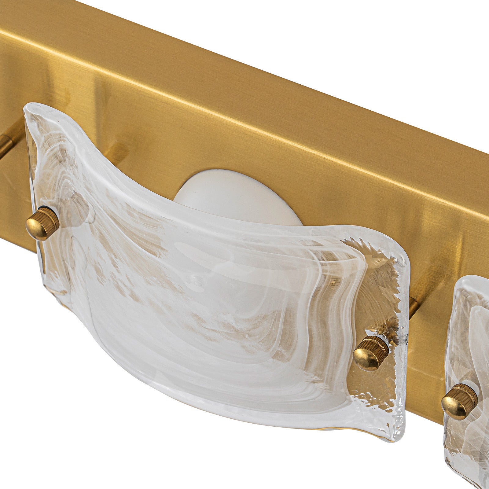 Glowlings 3/4-Light Modern LED Cloud Glass Bathroom Vanity Light Wall Sconce with DIP Dimmable