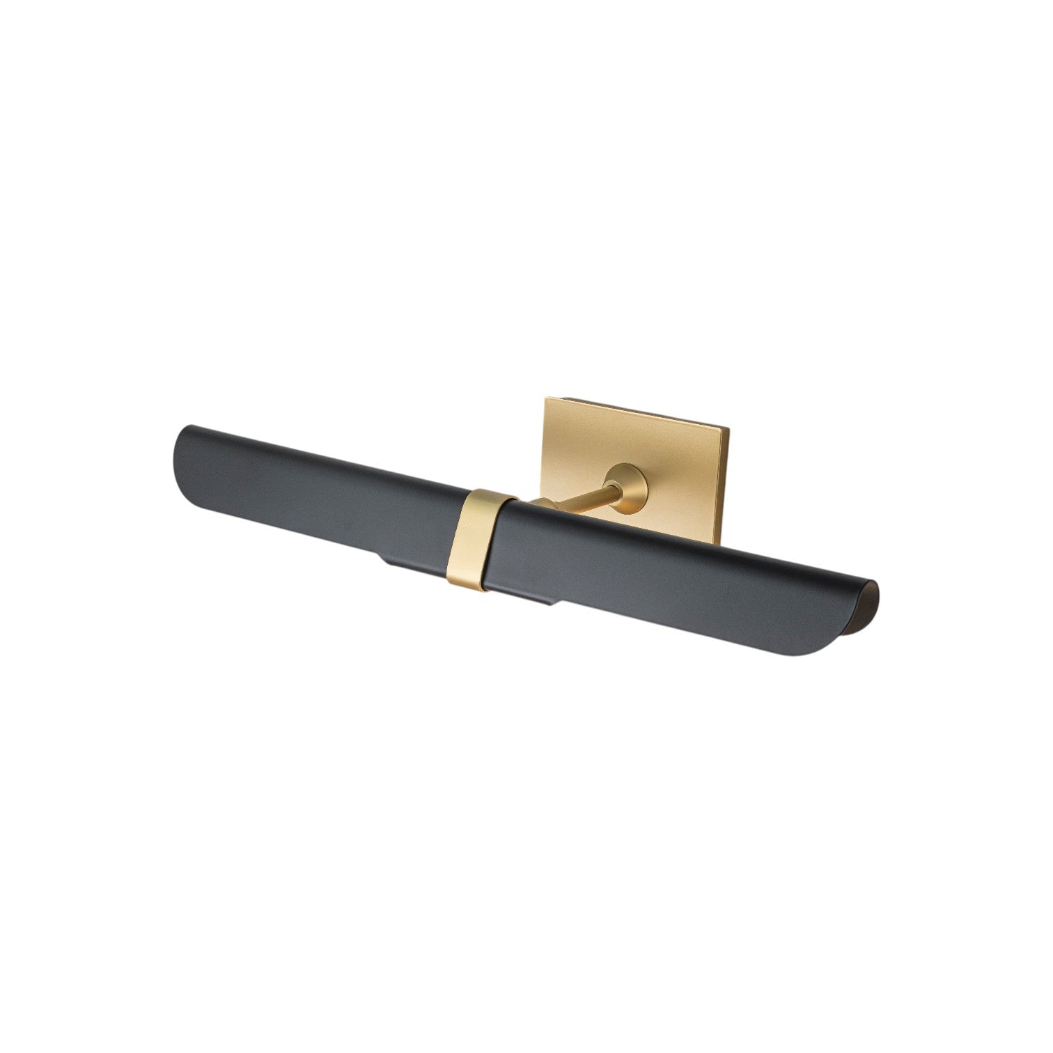 Glowlings 2-Light Modern 24"Wide Linear Matte Black and Gold Picture Light with 180° Adjustable Curved Shield