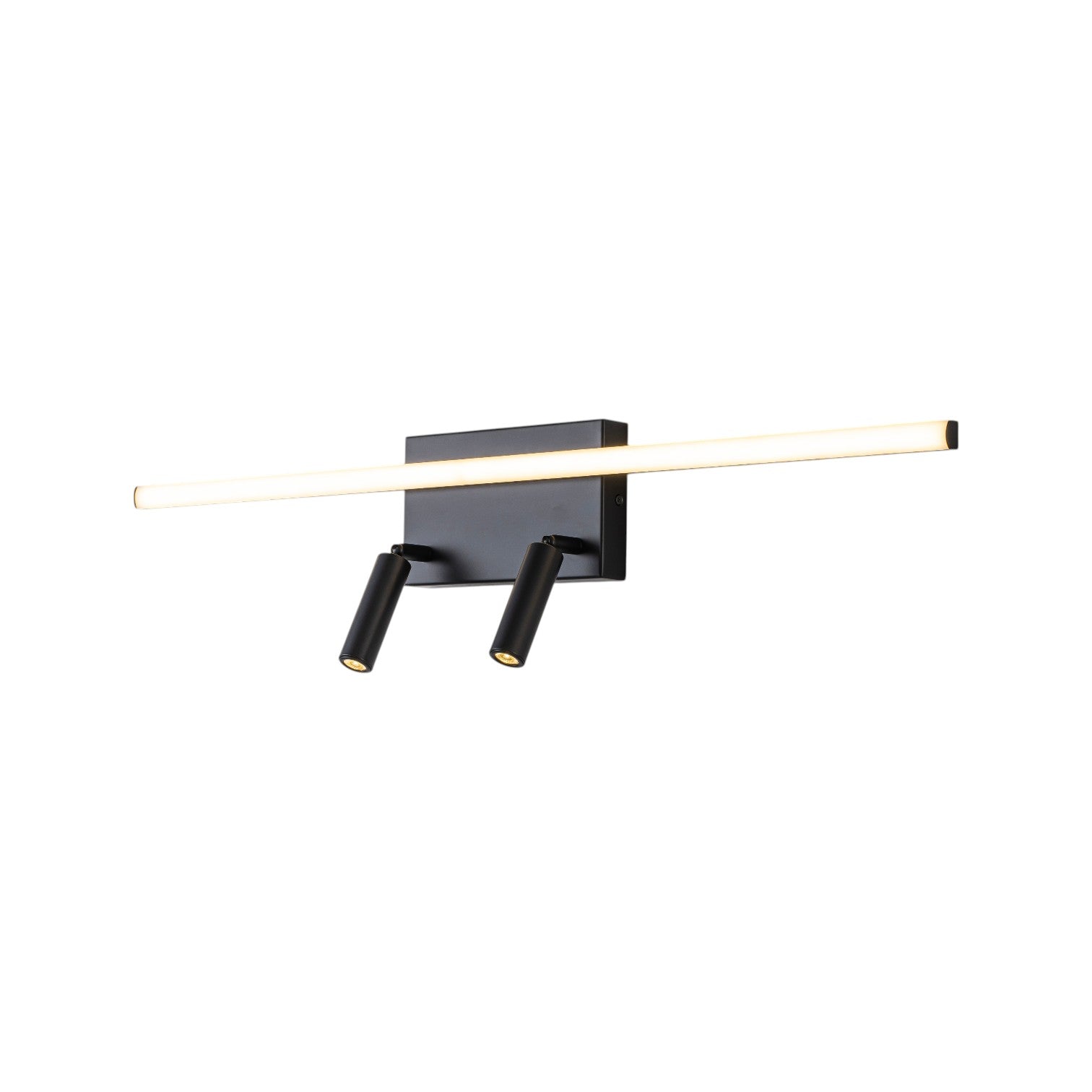 Glowlings 3-Light Modern Matte Black Linear LED Picture Light Dimmable Vanity Light with Spotlights Rotation