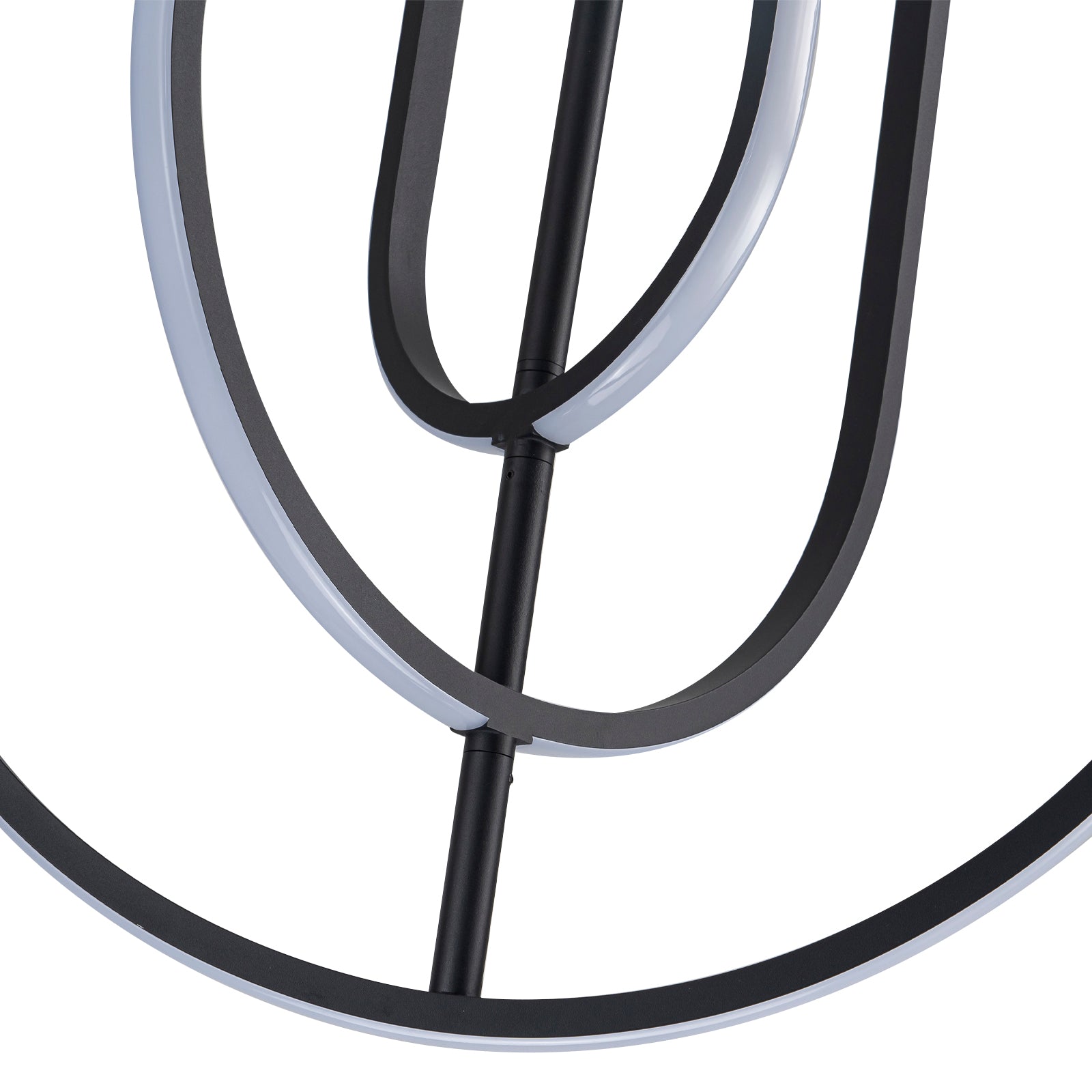 Glowlings 3-Light Modern 24"Wide Rotated 350° Matte Black U-shaped LED Pendant Light