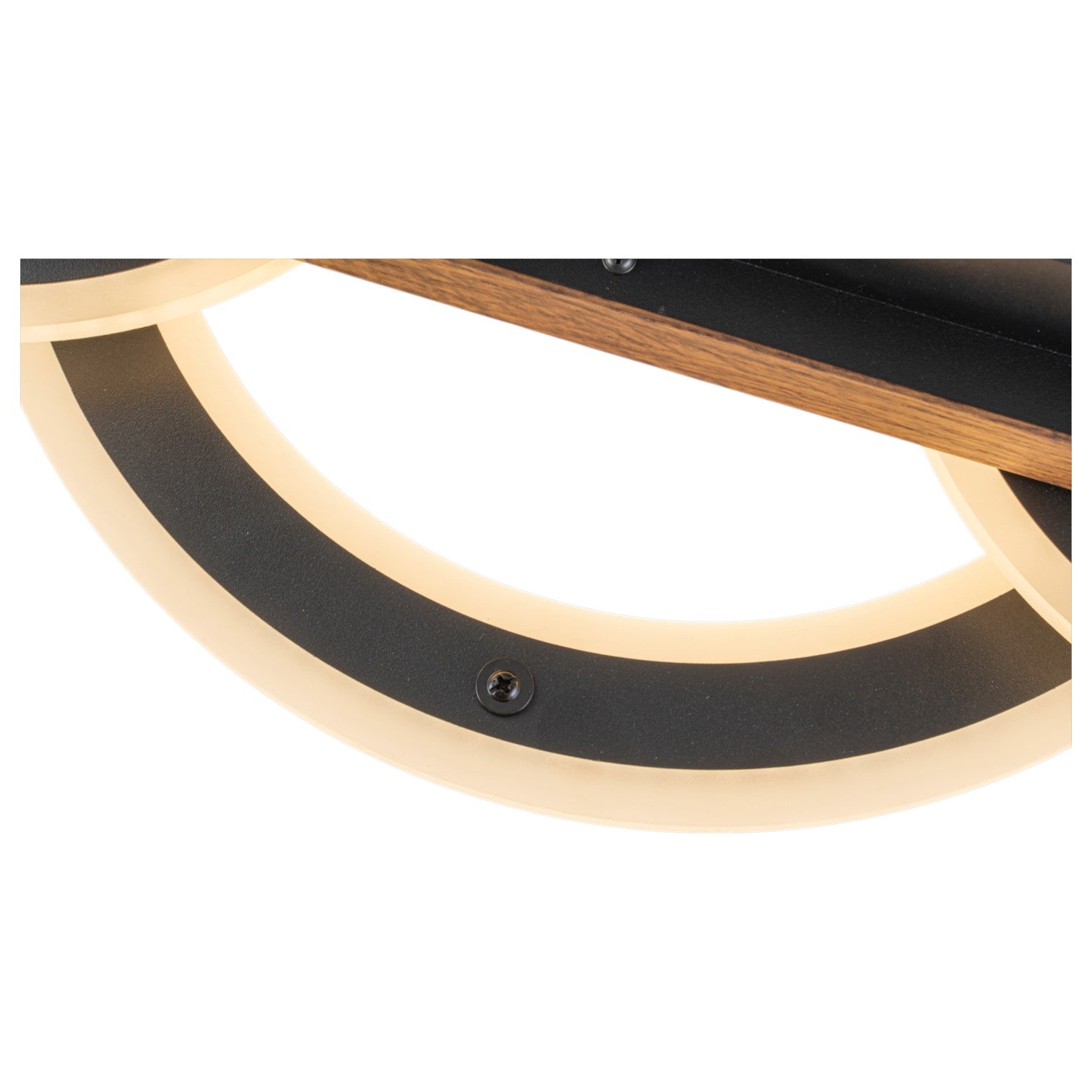 Glowlings 2/3-Light Modern Organic Natural Wood Grain Ring Interlocking Geometric LED Flush Mount Ceiling Light