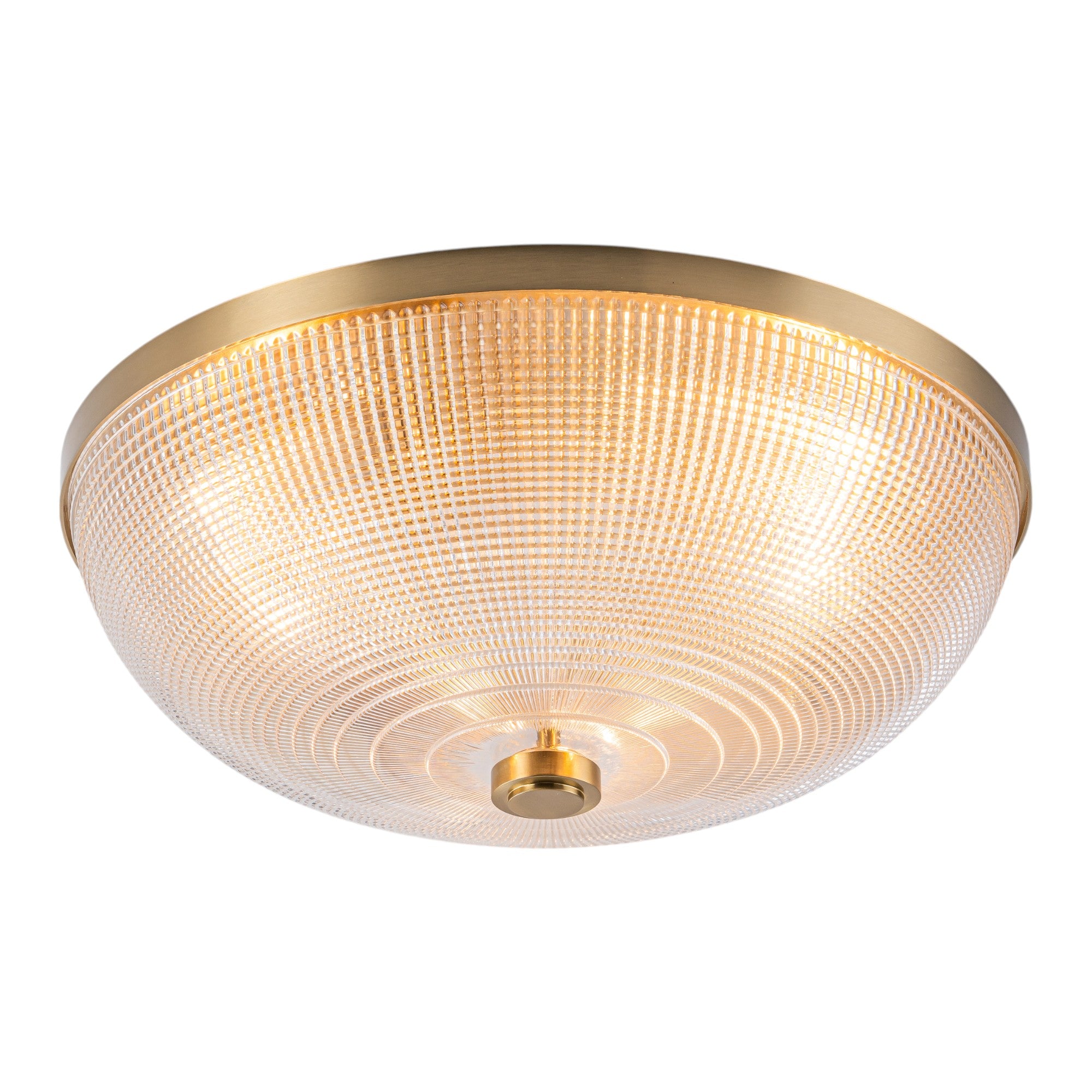 Glowlings 3-Light Modern 16"Wide Prismatic Clear Glass Round Flush Mount Ceiling Light