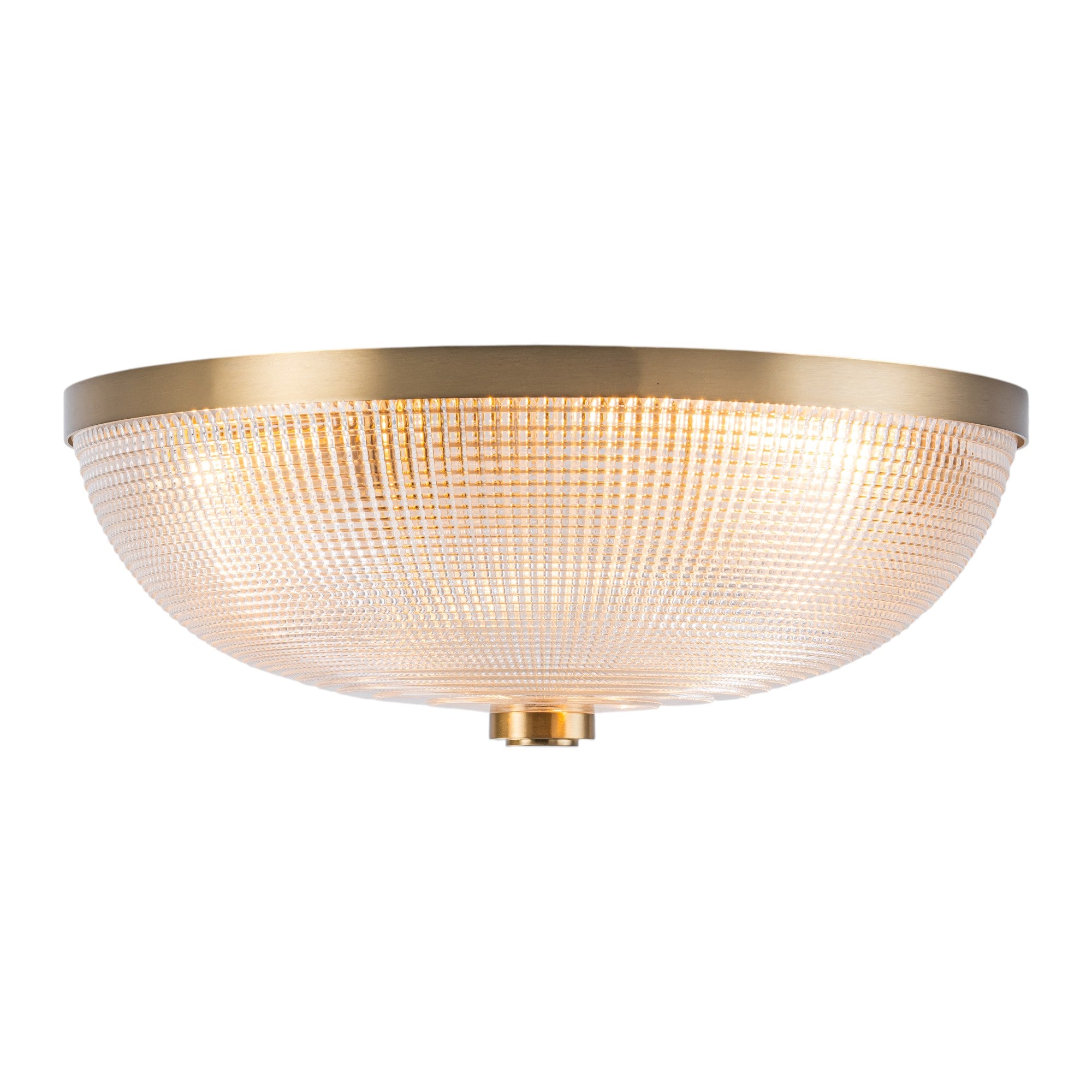 Glowlings 3-Light Modern 16"Wide Prismatic Clear Glass Round Flush Mount Ceiling Light