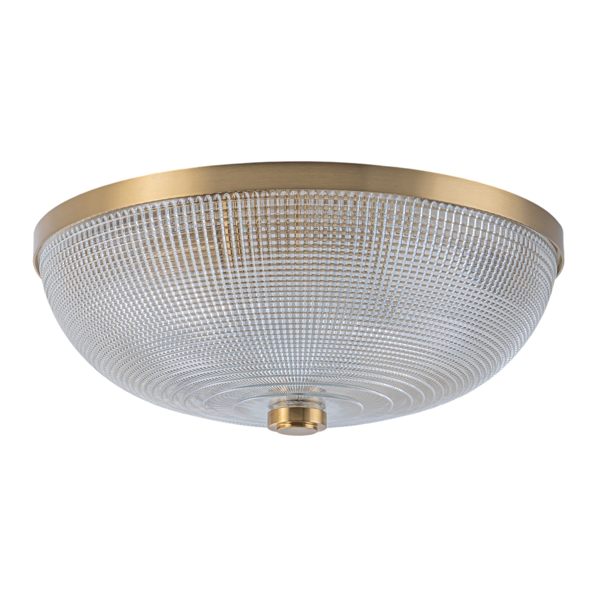 Glowlings 3-Light Modern 16"Wide Prismatic Clear Glass Round Flush Mount Ceiling Light