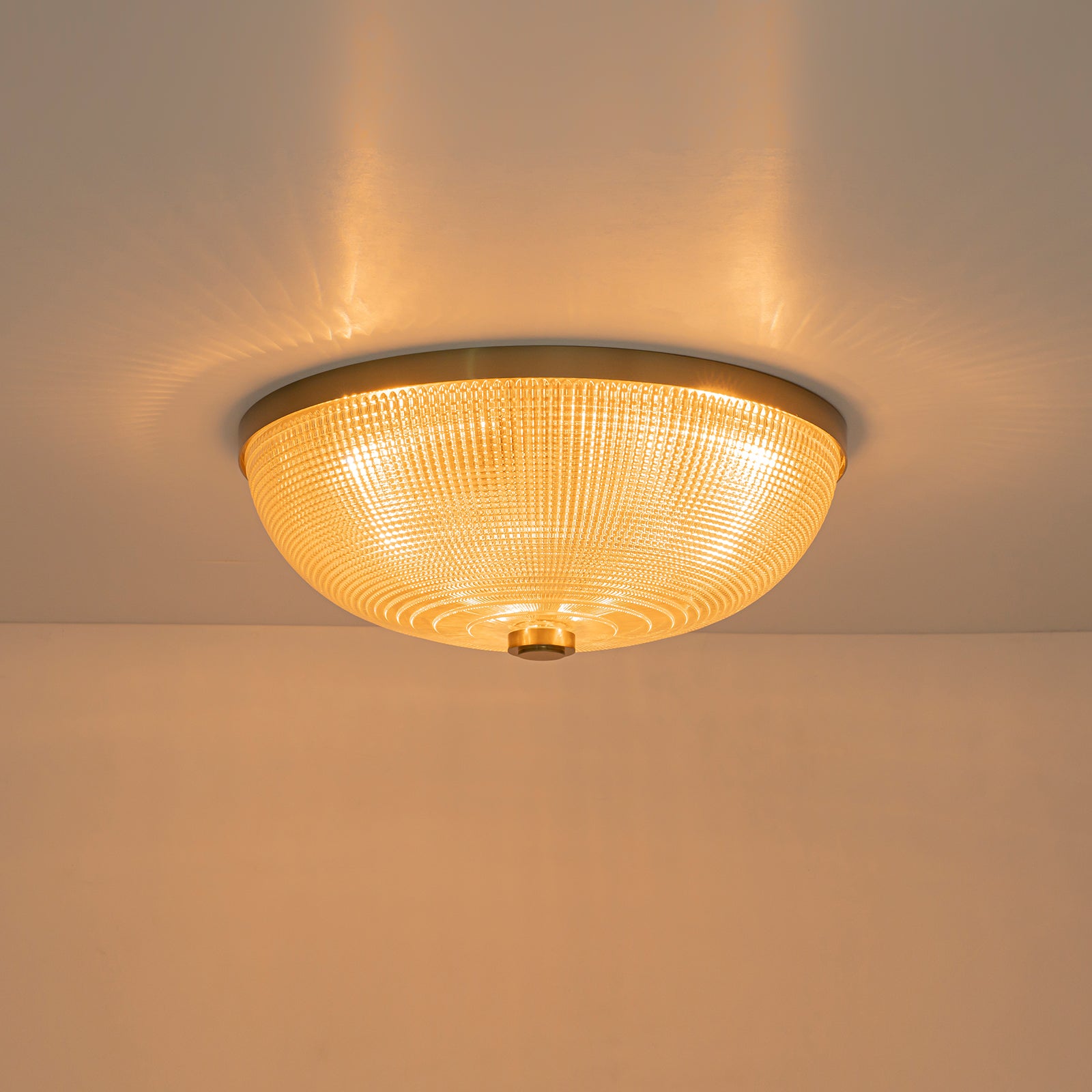 Glowlings 3-Light Modern 16"Wide Prismatic Clear Glass Round Flush Mount Ceiling Light