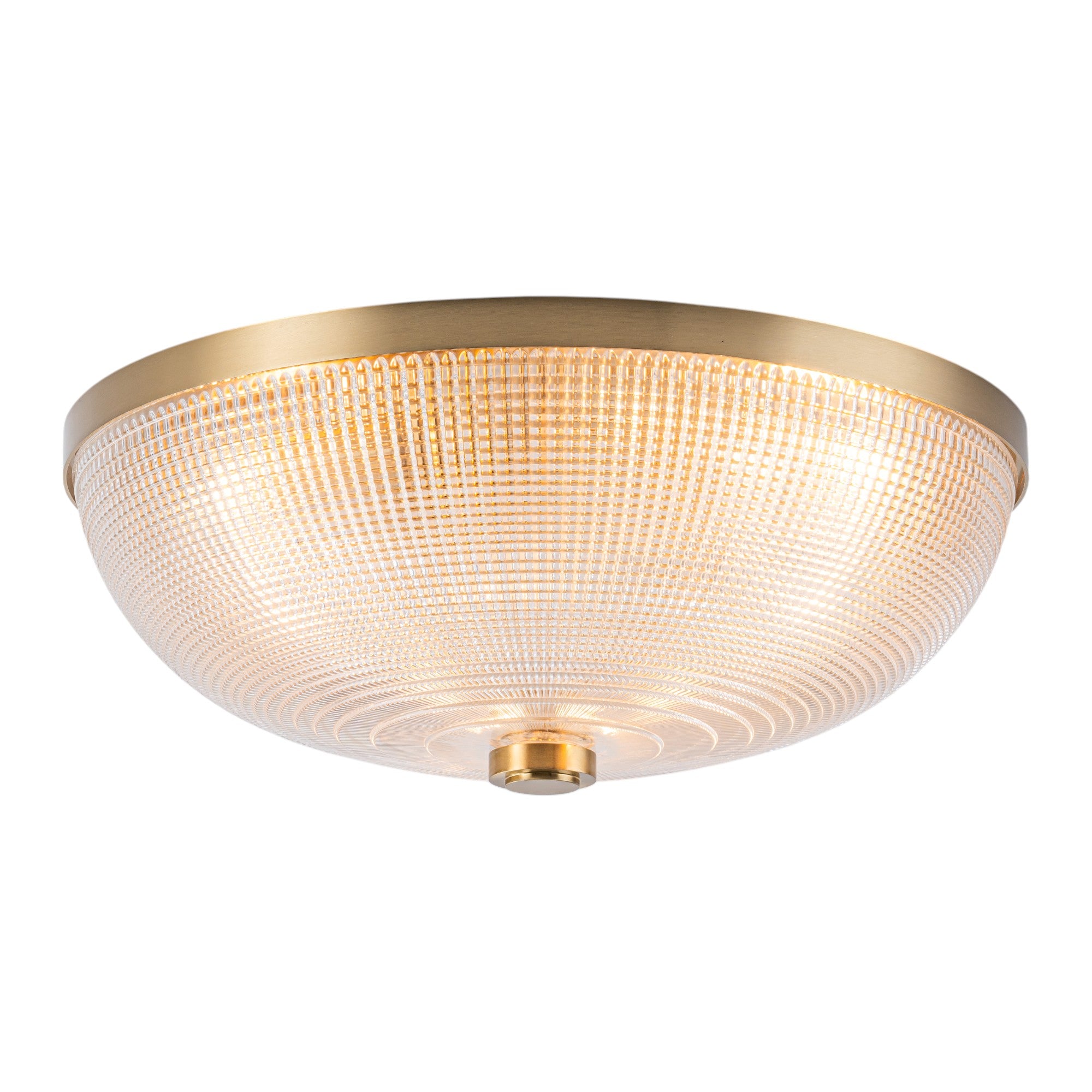 Glowlings 3-Light Modern 16"Wide Prismatic Clear Glass Round Flush Mount Ceiling Light