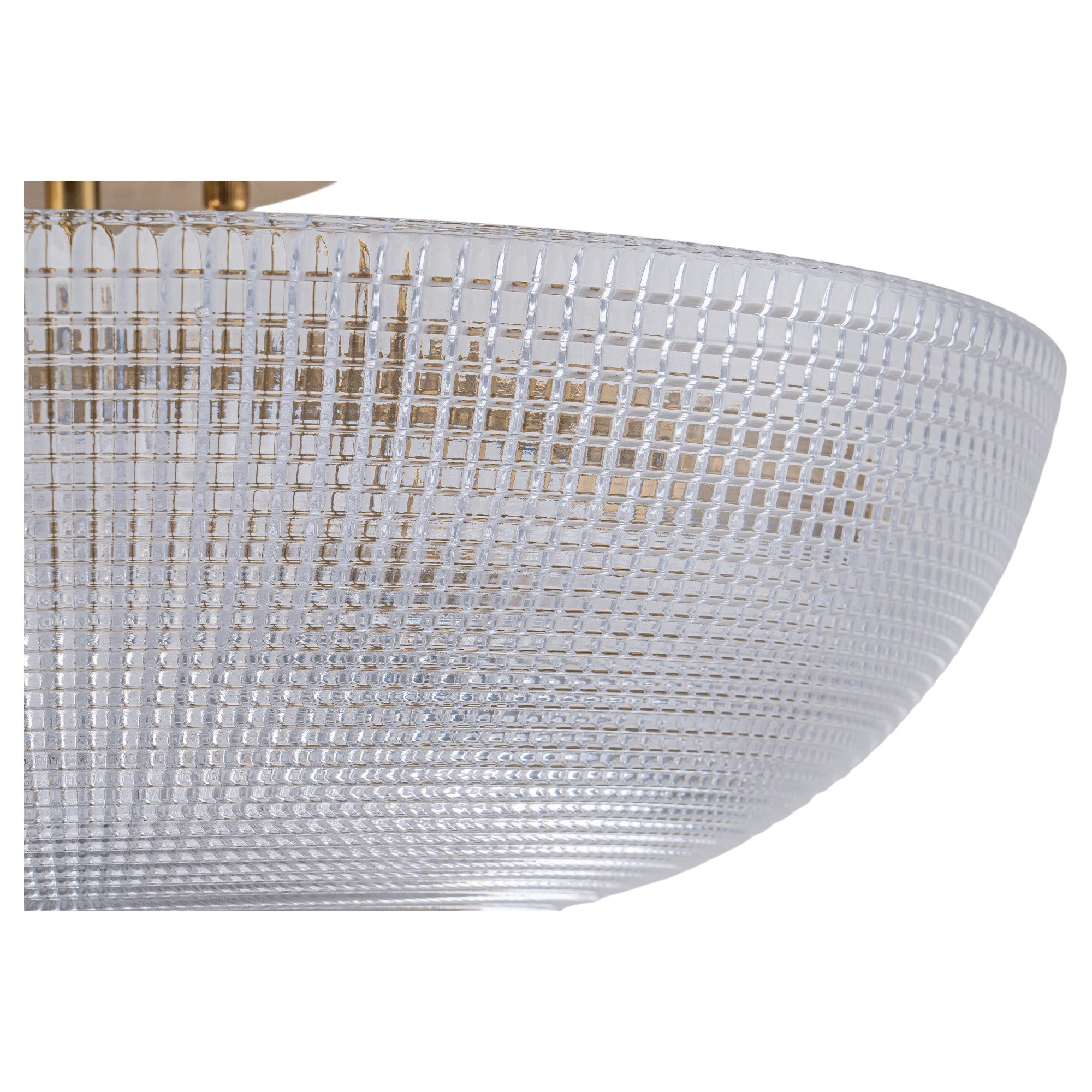 Glowlings 3-Light Modern 16"Wide Prismatic Clear Glass Round Semi-Flush Mount Ceiling Light