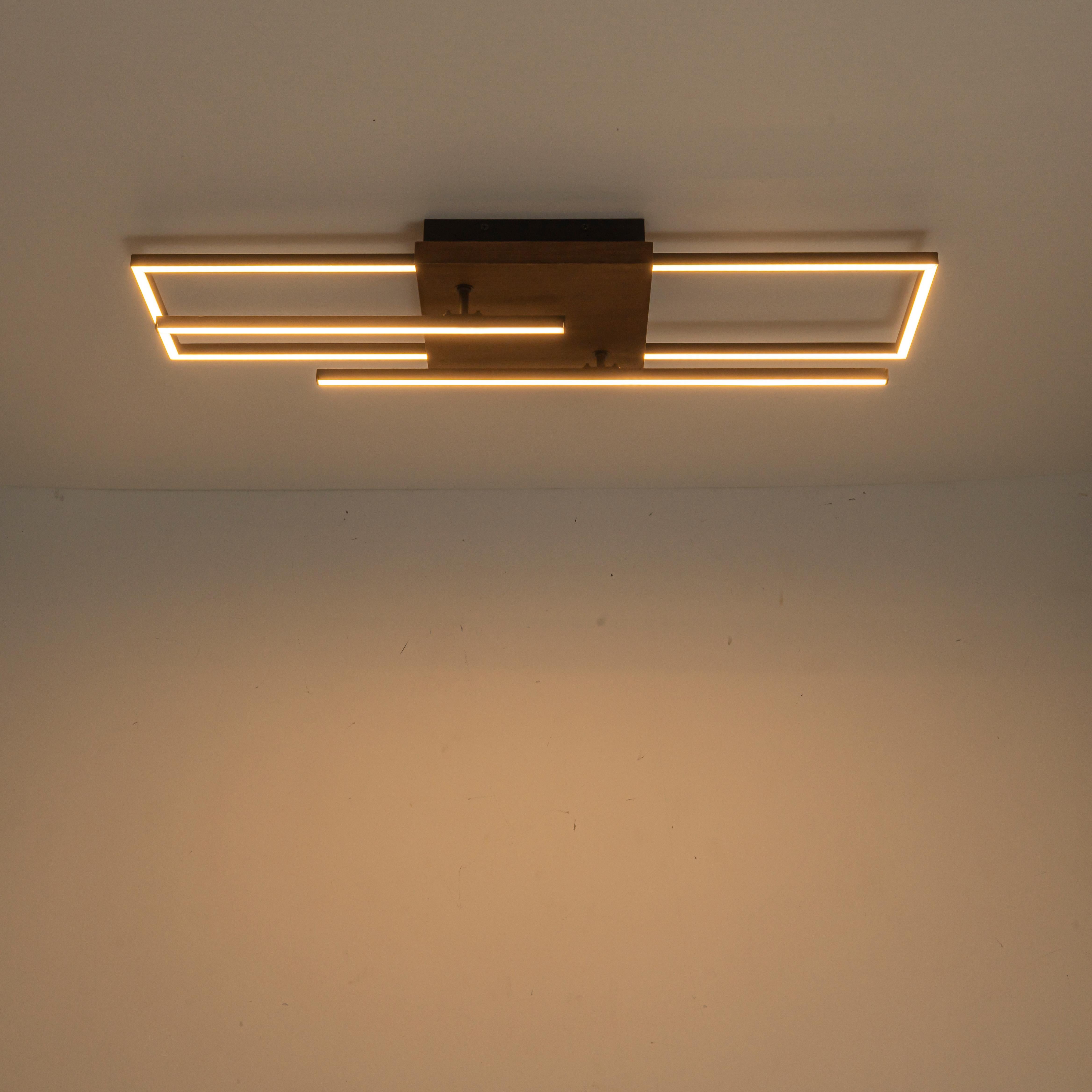 Glowlings 3-Light Modern Rotatable LED Linear Wood Flush Mount Ceiling Light
