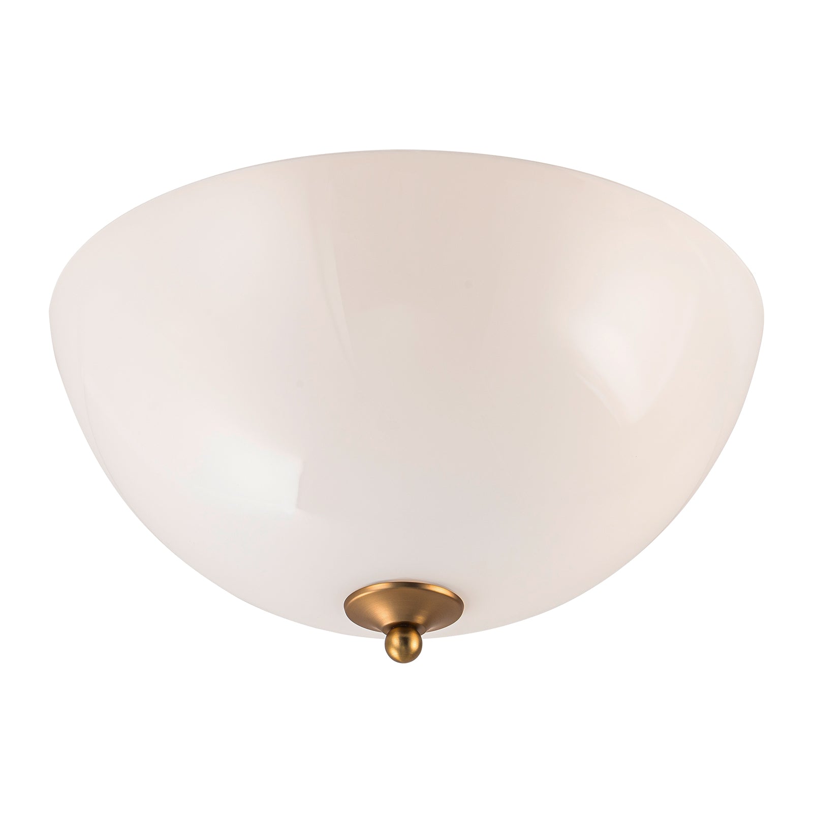 Glowlings 3-Light Modern 15"Wide Round Glossy Opal Glass Semi-Flush Mount Ceiling Light