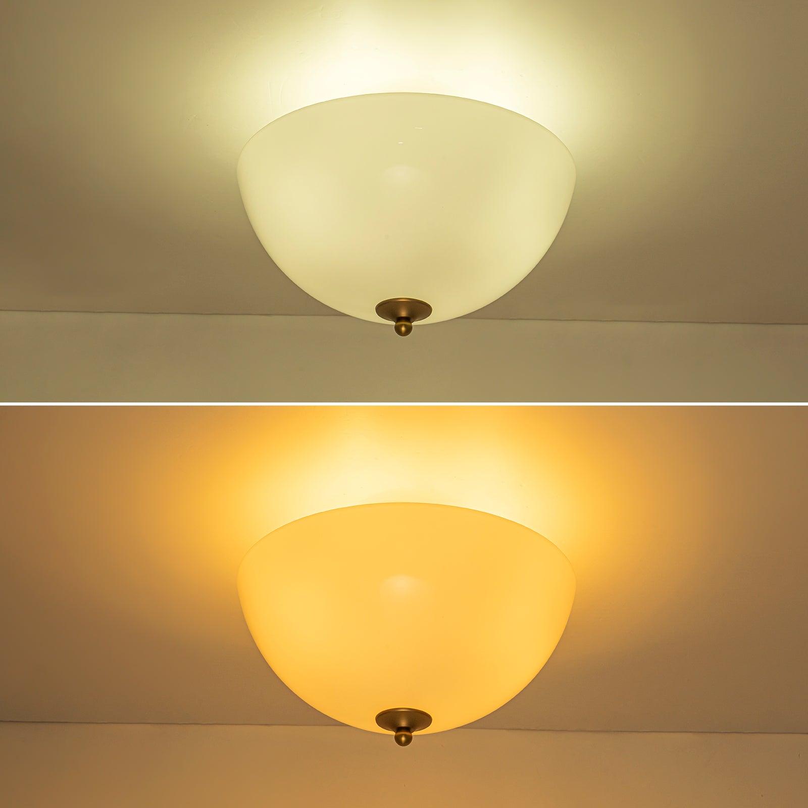 Glowlings 3-Light Modern 15"Wide Round Glossy Opal Glass Semi-Flush Mount Ceiling Light