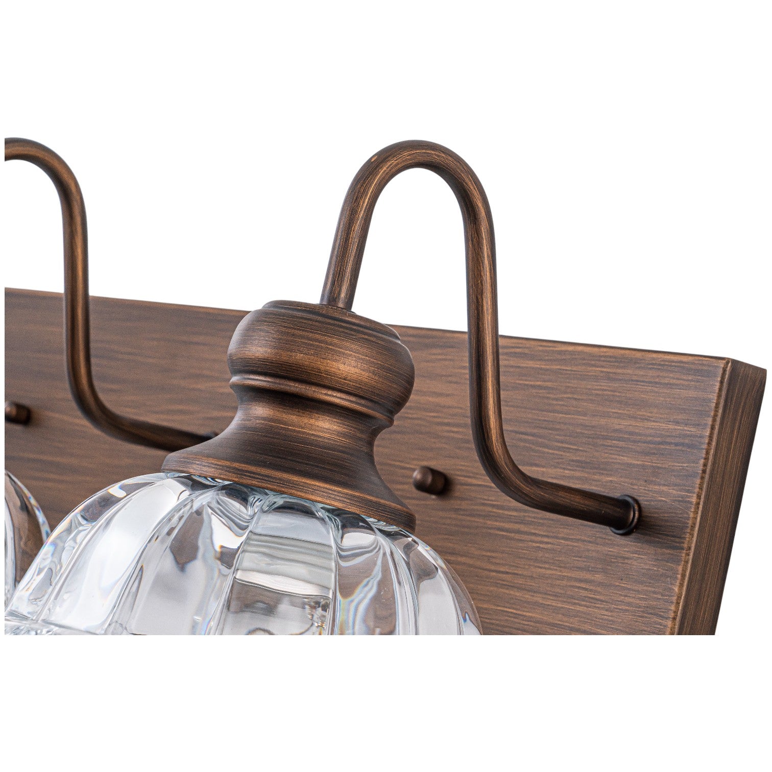 Glowlings 3/4-Light Vintage Antique Bronze Clear Glass Flower Shaped Bathroom Vanity Light