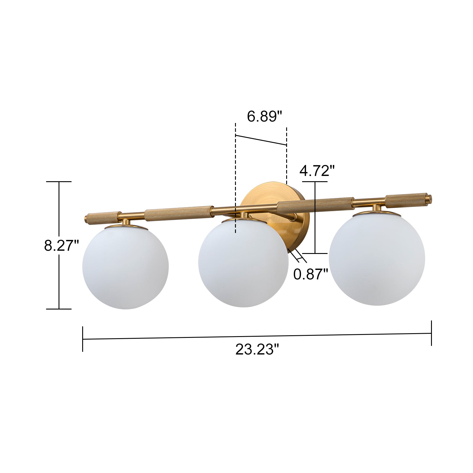 Glowlings 3-Light Vintage Antique Copper Globe Opal Glass Bathroom Vanity Light