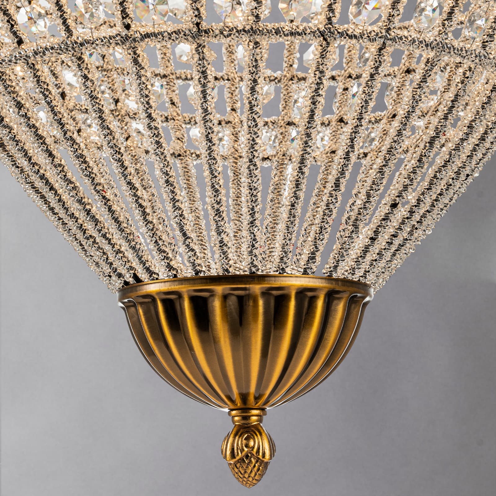 Glowlings 3-Light Retro 18"Wide Brass Globe Sphere Crystal Chandelier