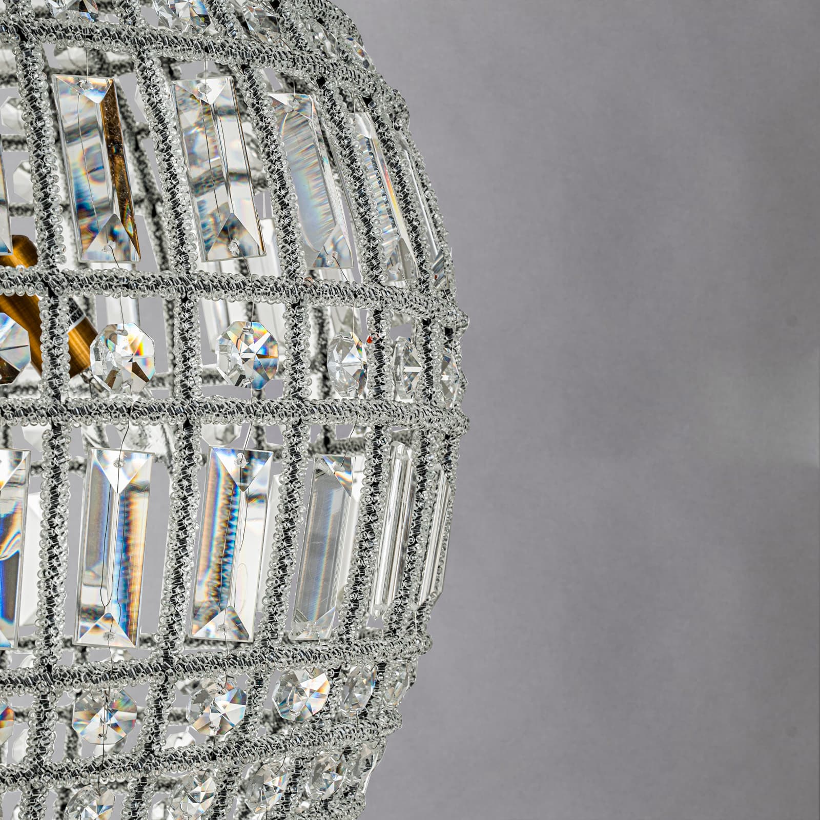 Glowlings 3-Light Retro 18"Wide Brass Globe Sphere Crystal Chandelier
