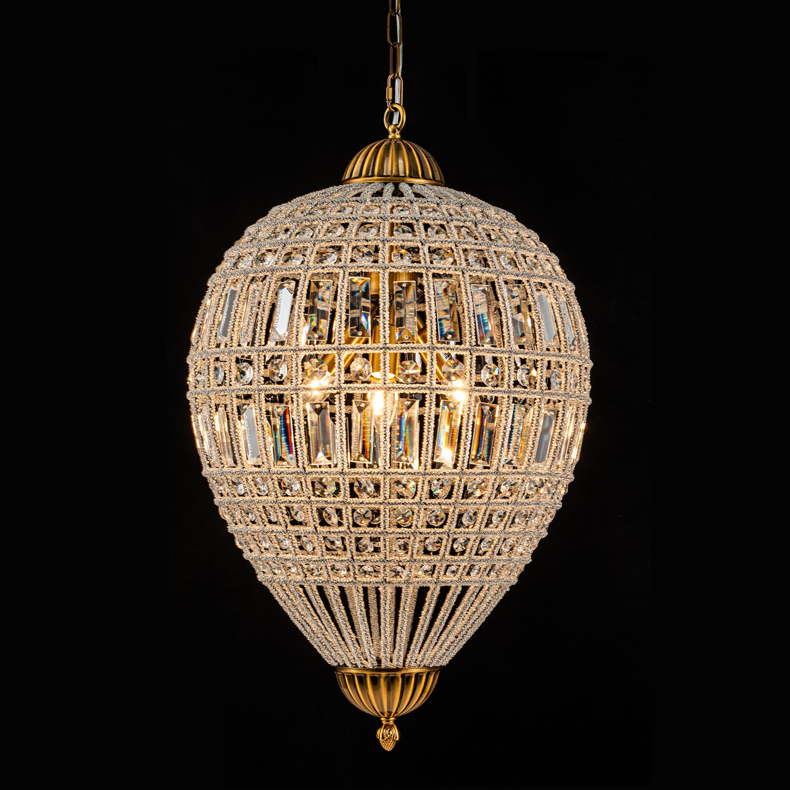 Glowlings 3-Light Retro 18"Wide Brass Globe Sphere Crystal Chandelier