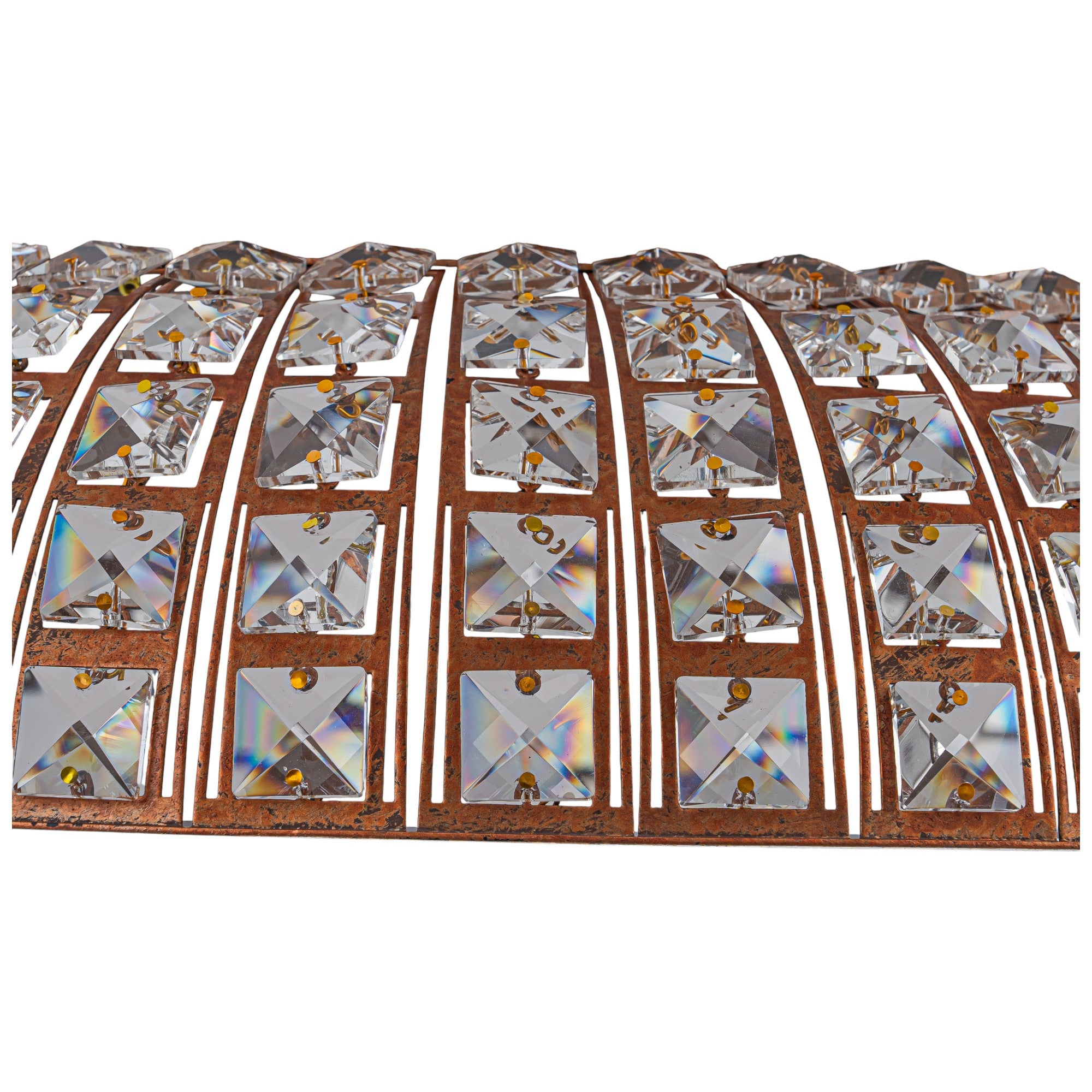 Glowlings 3-Light Vintage 22"Wide Dome Antique Brass LED Crystal Flush Mount Ceiling Light